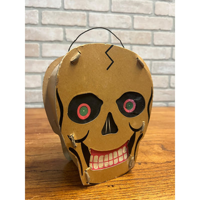 RARE Vintage Antique Halloween Skull Lantern Cardboard Dolly Toy Co.