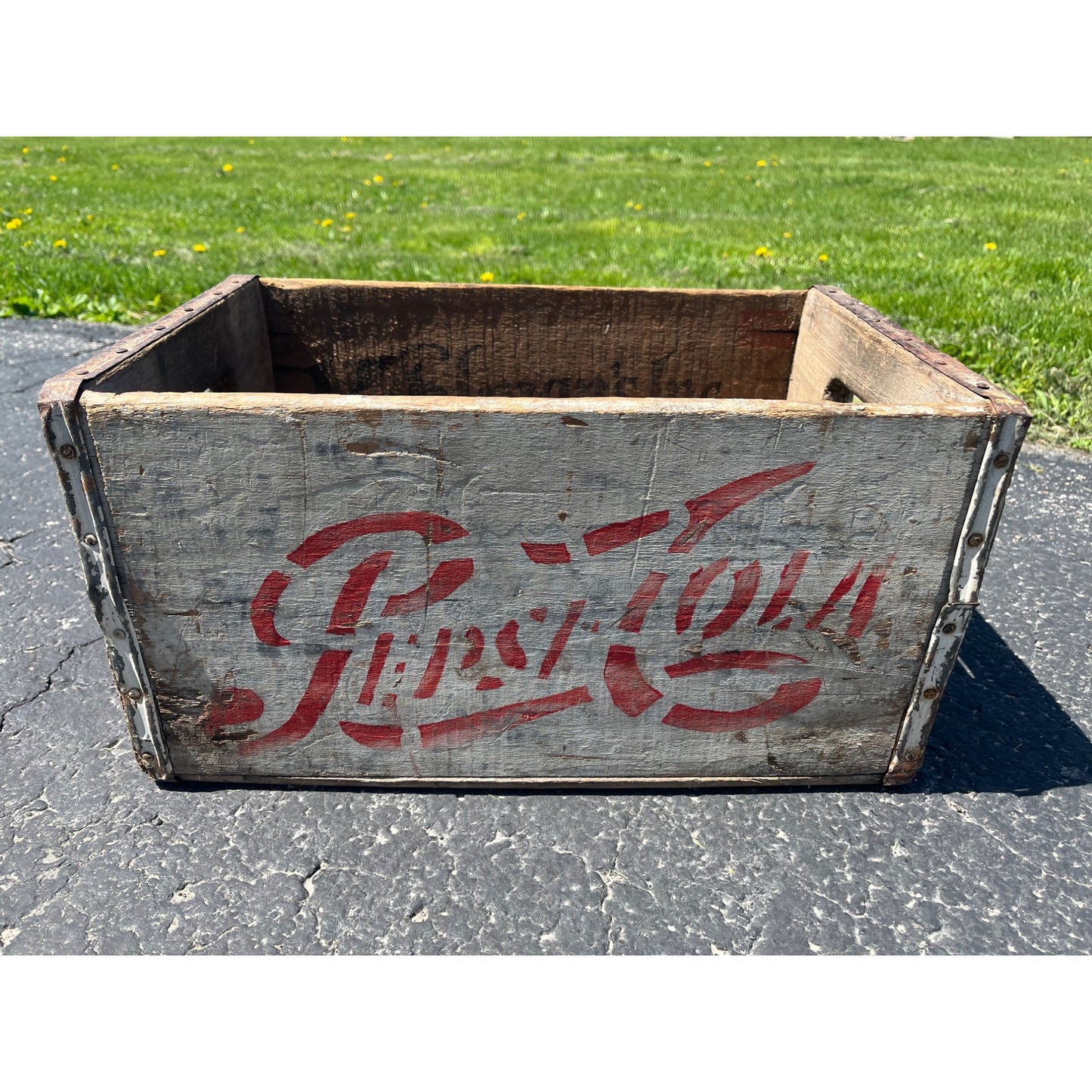 Vintage 1950s Pepsi Cola Soda Wooden Bottle Crate Case Wood Advertising