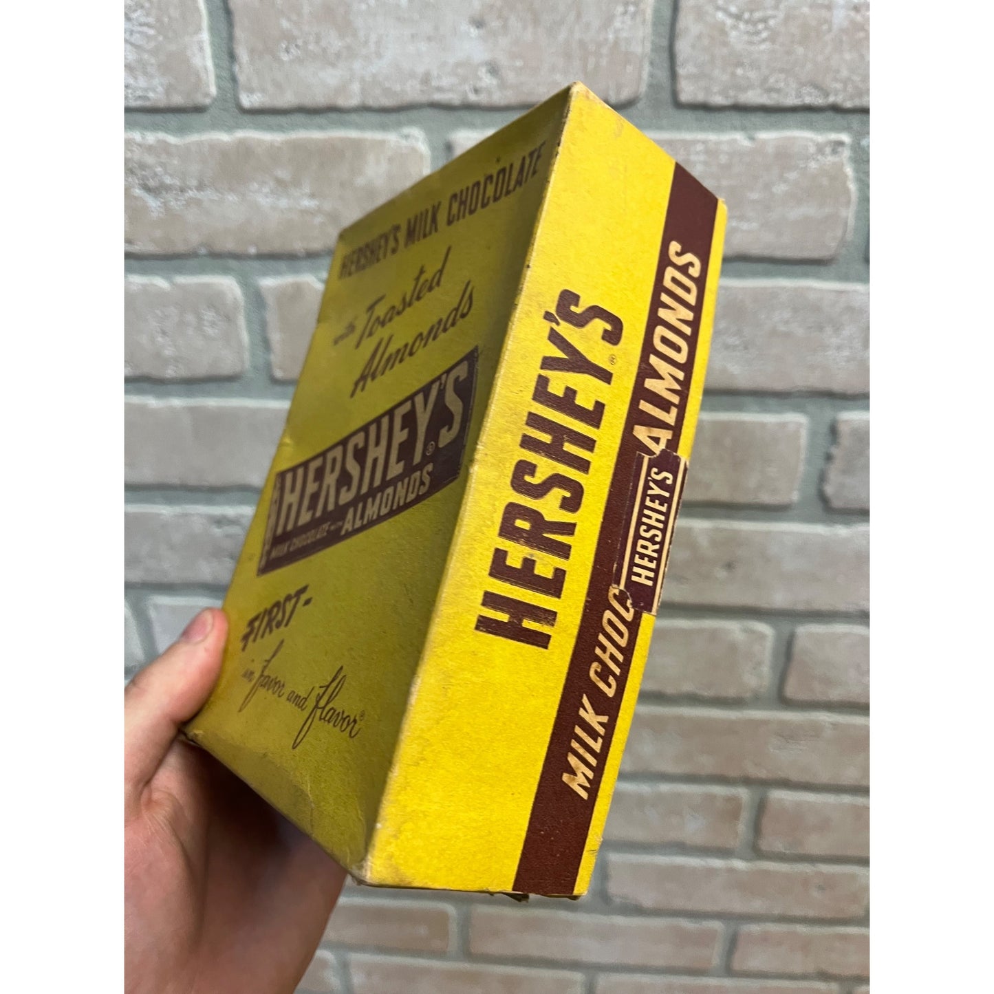 Vintage 1940s Hershey's w/ Almonds Candy Bar Empty Cardboard Display Box