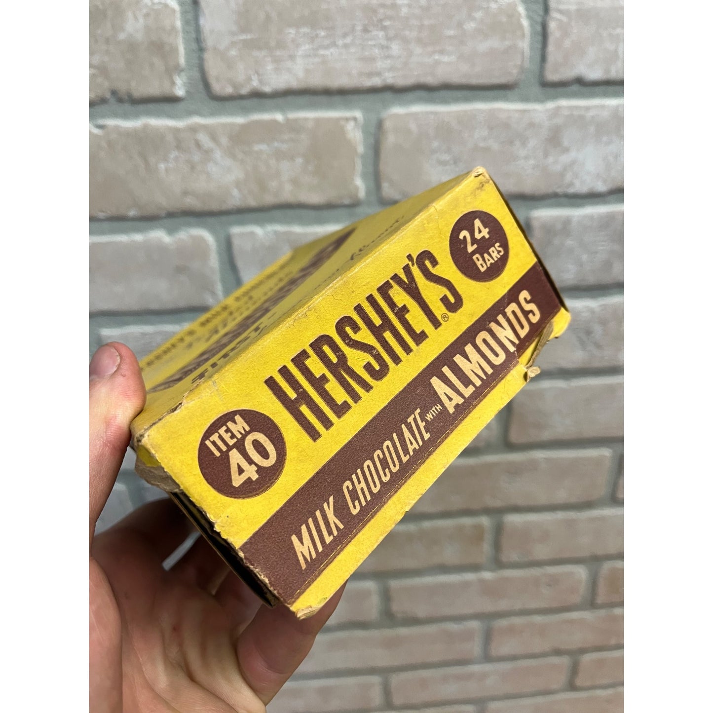 Vintage 1940s Hershey's w/ Almonds Candy Bar Empty Cardboard Display Box