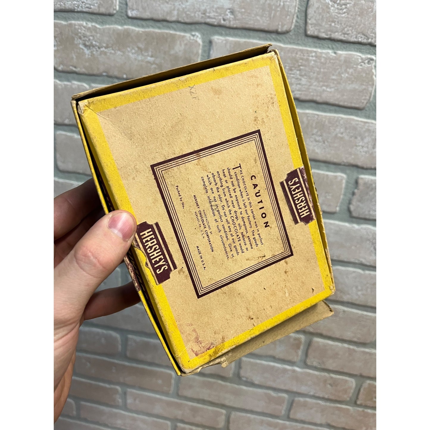 Vintage 1940s Hershey's w/ Almonds Candy Bar Empty Cardboard Display Box