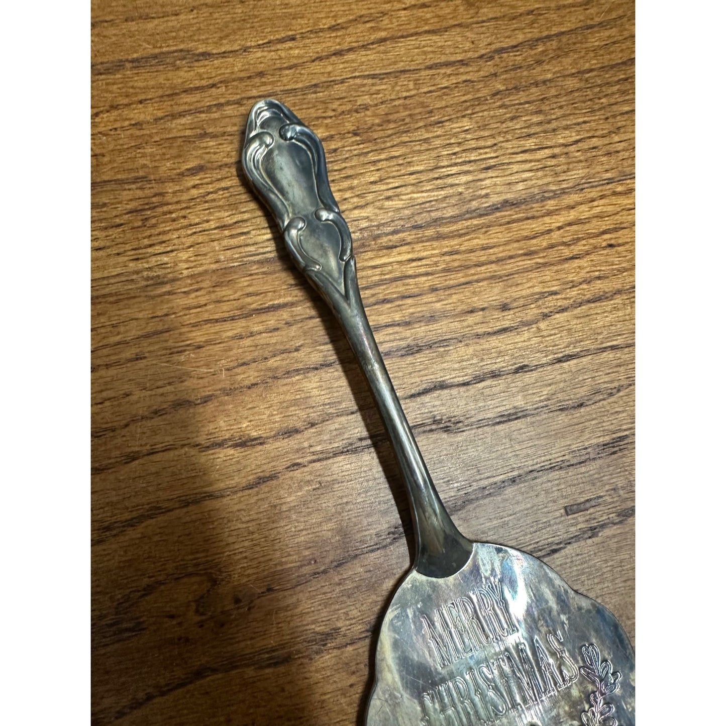 Vintage International Silver Co Merry Christmas Pie Server Silver Plated