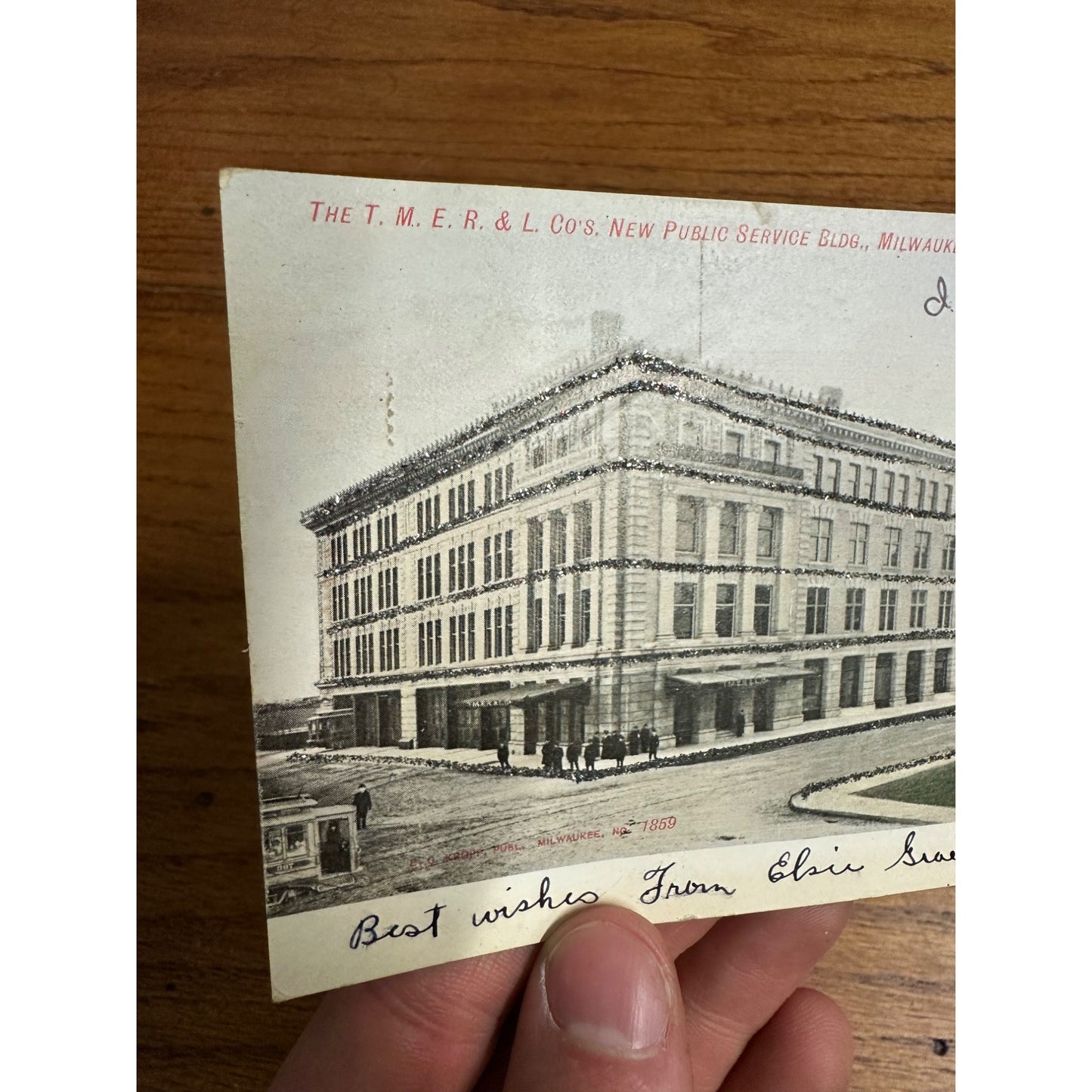 Vintage c1906 T.M.E.R. & L Co Building Milwaukee Wisconsin Wis Original Postcard WI