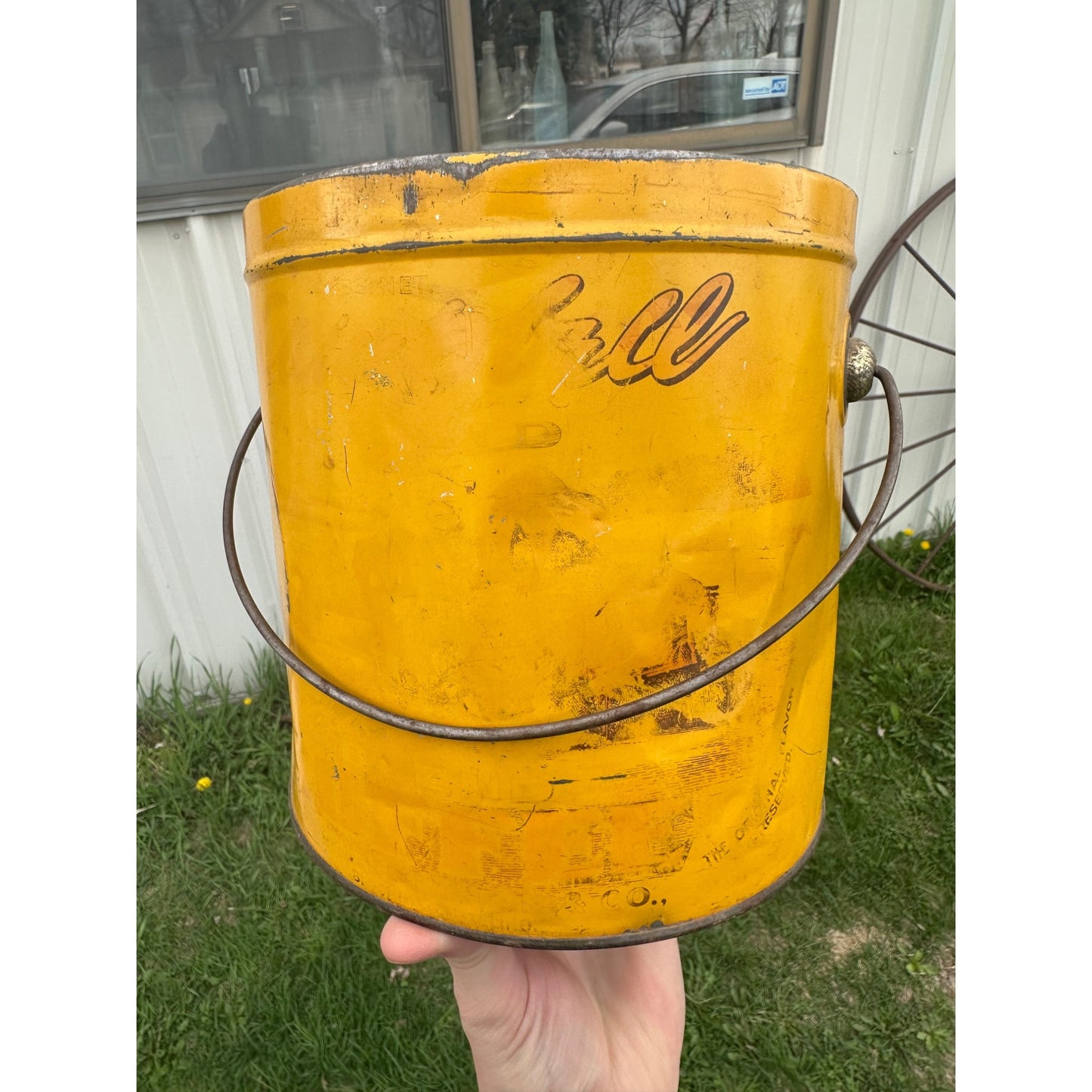 Antique Campbell Holton & Co. Coffee Camels 4lb Tin Pail Advertising Bloomington IL