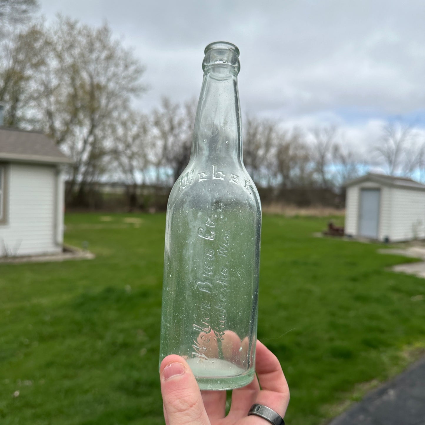 Vintage Weber Brew Co. Waukesha Wisconsin Beer Bottle Embossed