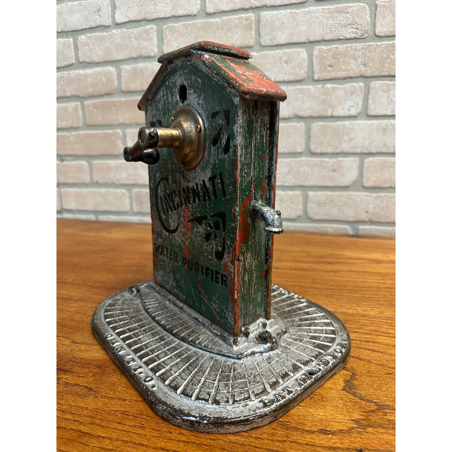 Antique 1920s Cincinnati Water Pump Salesman Sample Pencil Sharpener Advertising