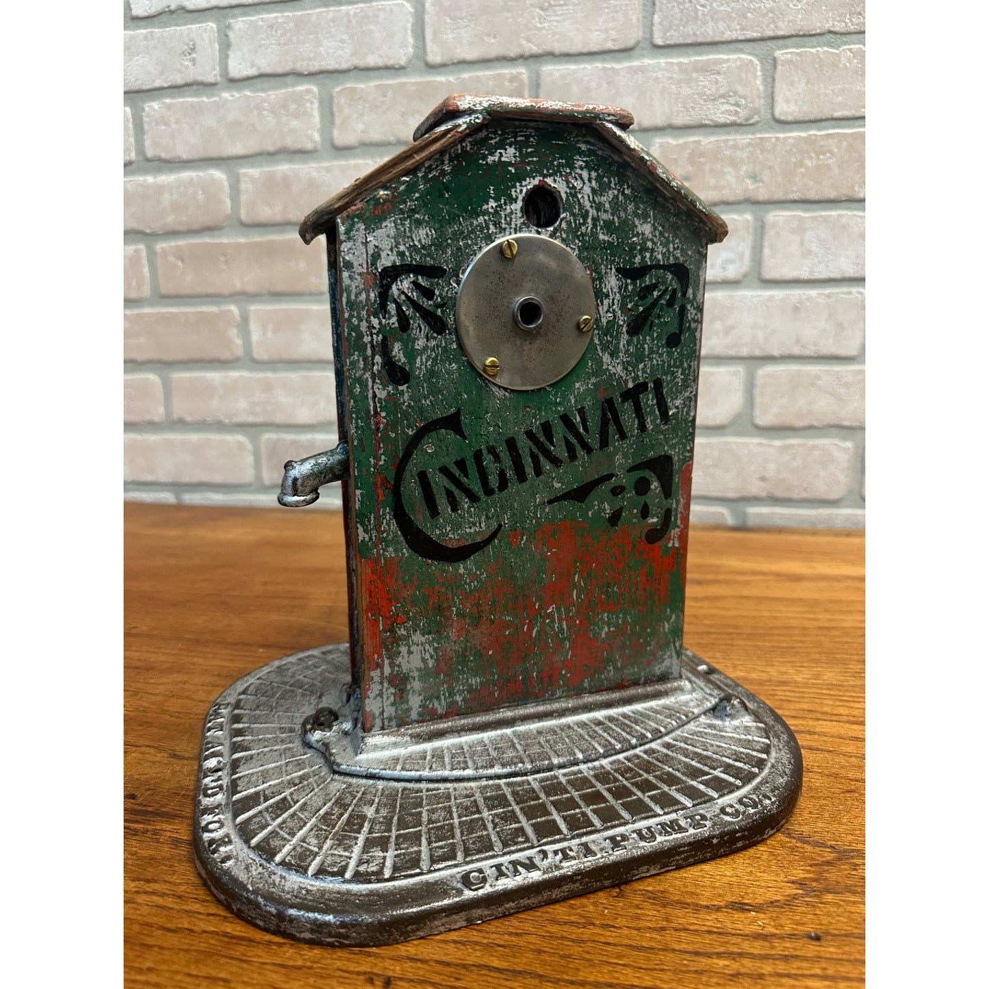 Antique 1920s Cincinnati Water Pump Salesman Sample Pencil Sharpener Advertising