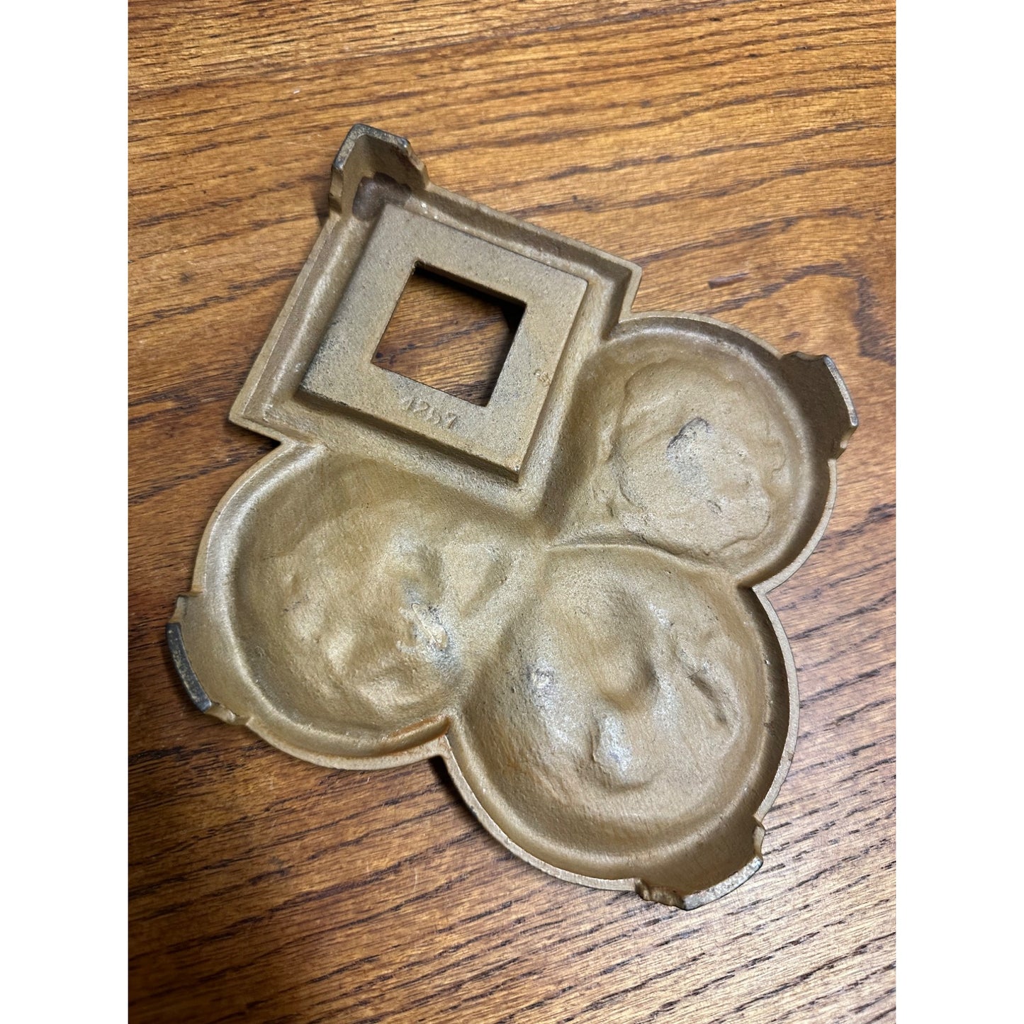 Antique Victorian Art Nouveau Cast Iron Inkwell Tray Woman