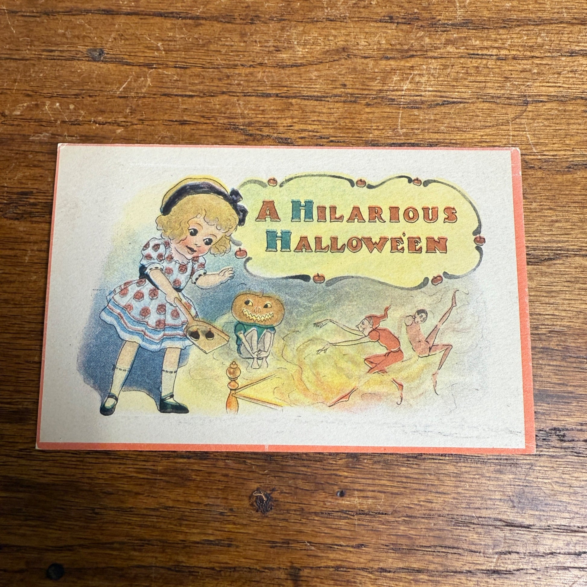 A Hilarious Halloween Postcard C.S. 600 Girl JOLs Elves