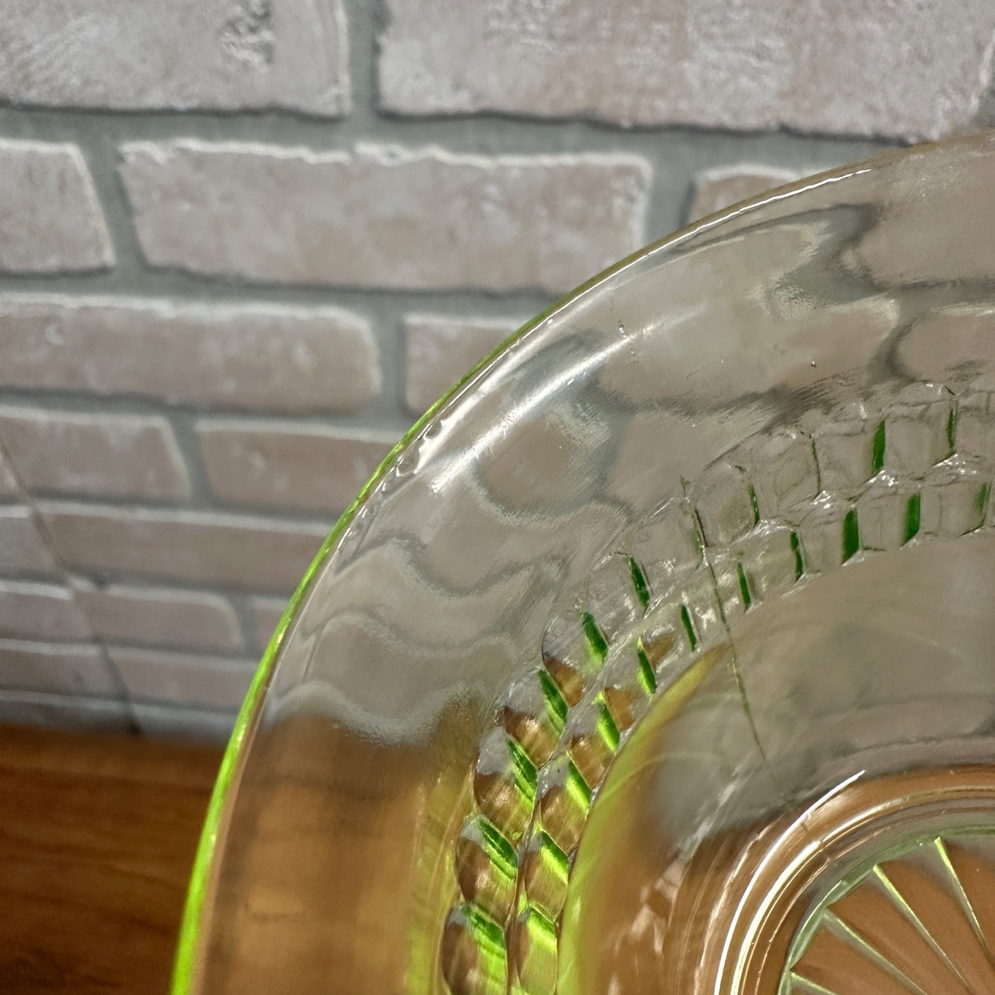 (4) Uranium Glass Anchor Hocking Coffee Punch Tea Cups Roulette Depression