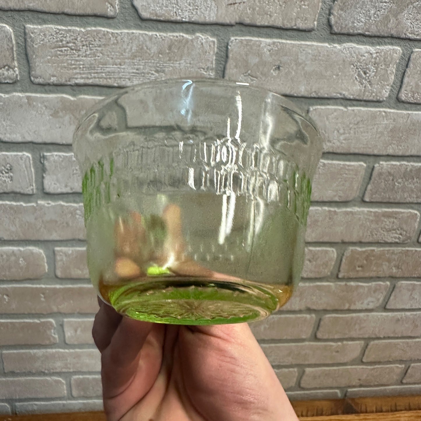 (4) Uranium Glass Anchor Hocking Coffee Punch Tea Cups Roulette Depression