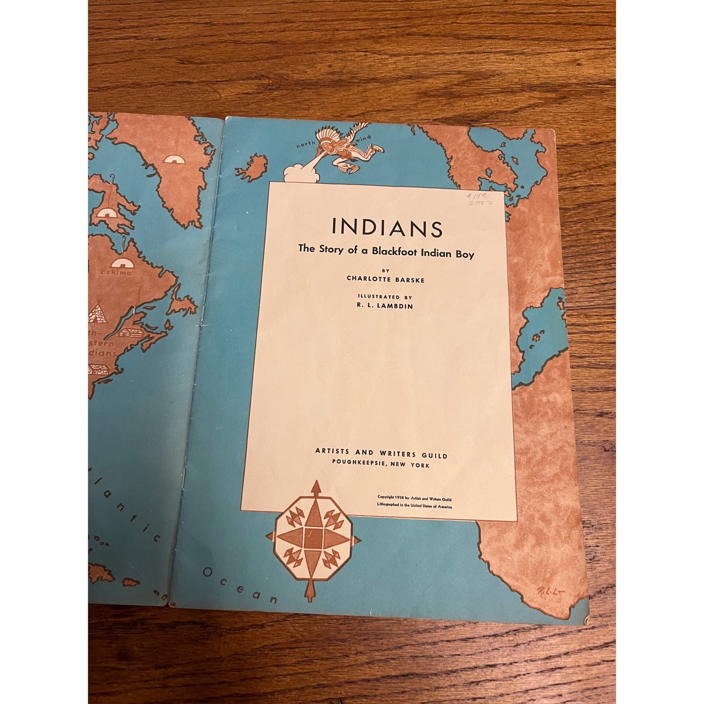 Vintage 1938 Indians: The Story of a Blackfoot Indian Boy Childrens Book