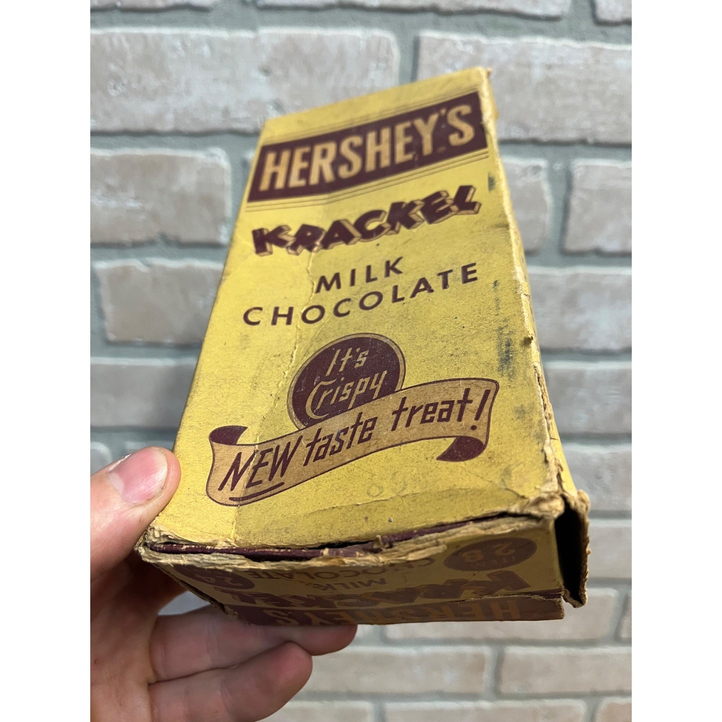 Vintage 1940s Hershey's Krackel Candy Bar Empty Cardboard Display Box