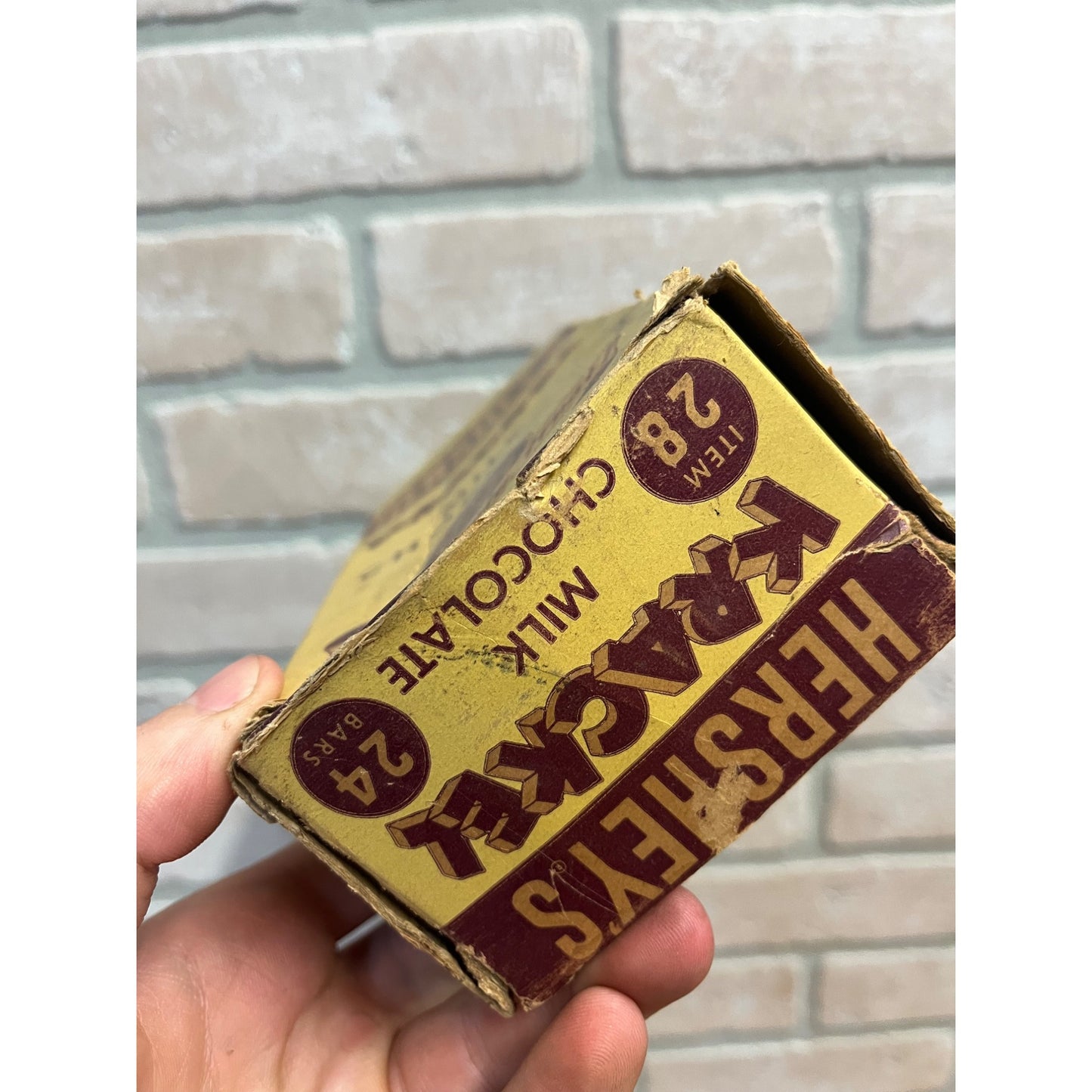 Vintage 1940s Hershey's Krackel Candy Bar Empty Cardboard Display Box