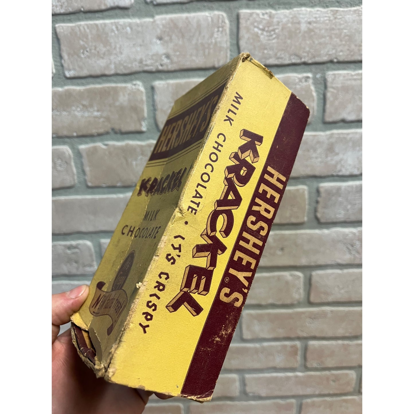 Vintage 1940s Hershey's Krackel Candy Bar Empty Cardboard Display Box