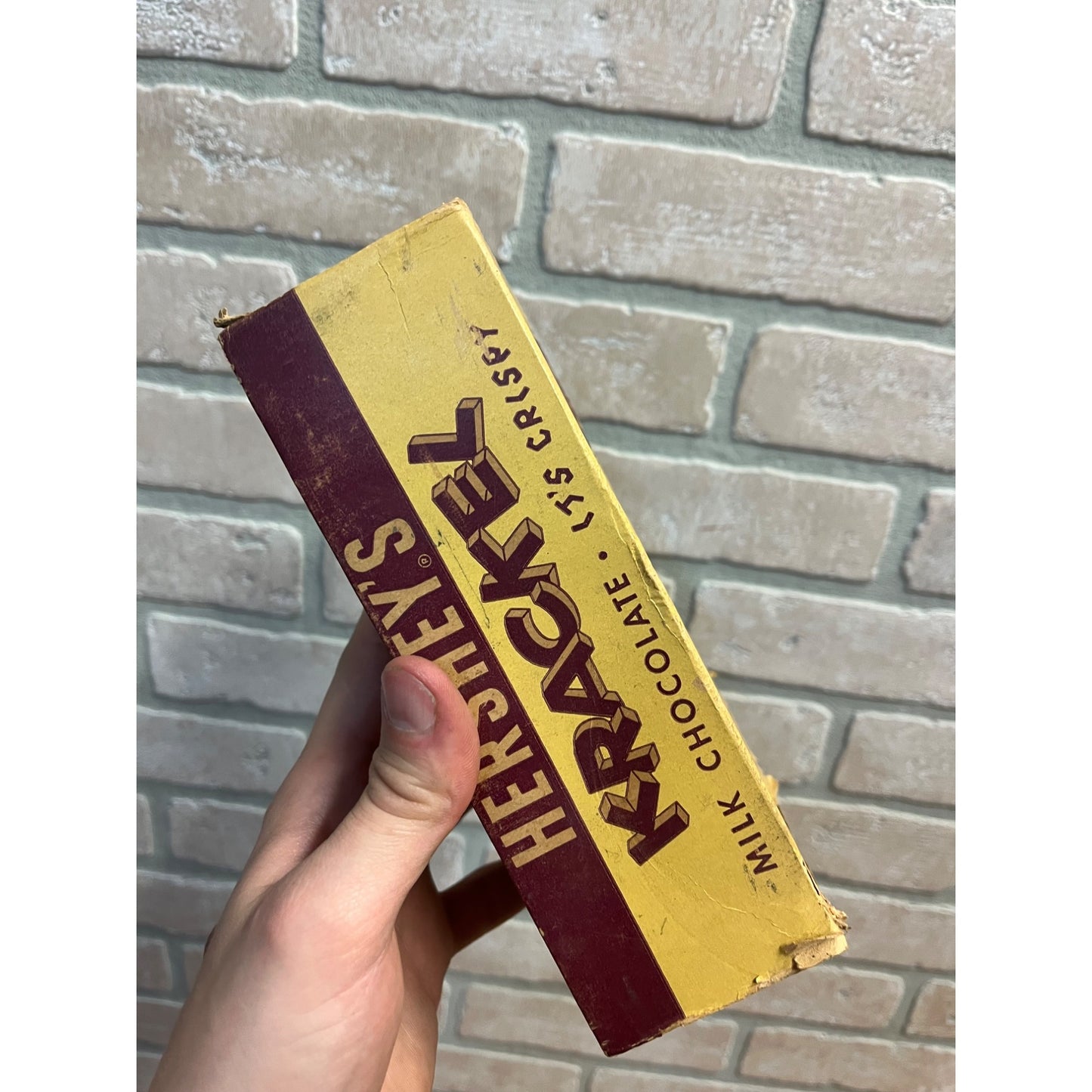Vintage 1940s Hershey's Krackel Candy Bar Empty Cardboard Display Box