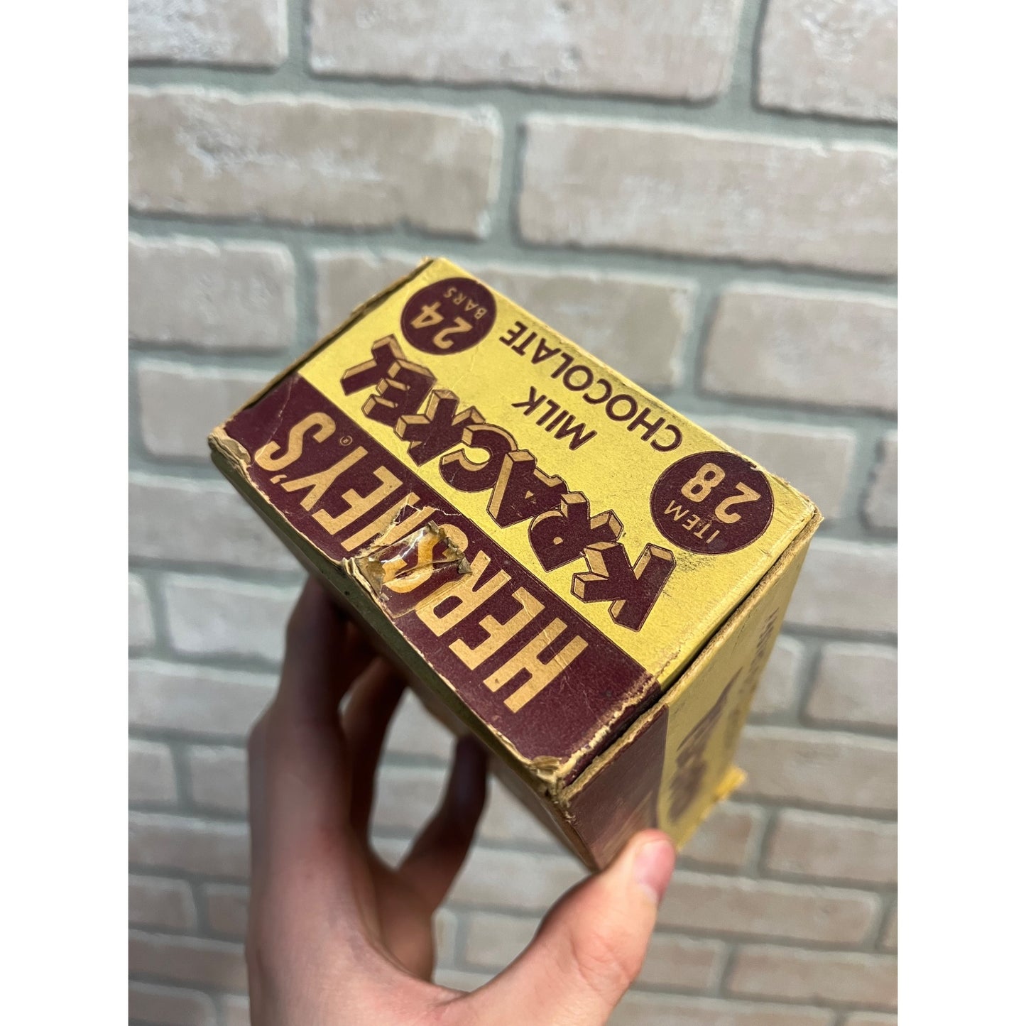 Vintage 1940s Hershey's Krackel Candy Bar Empty Cardboard Display Box