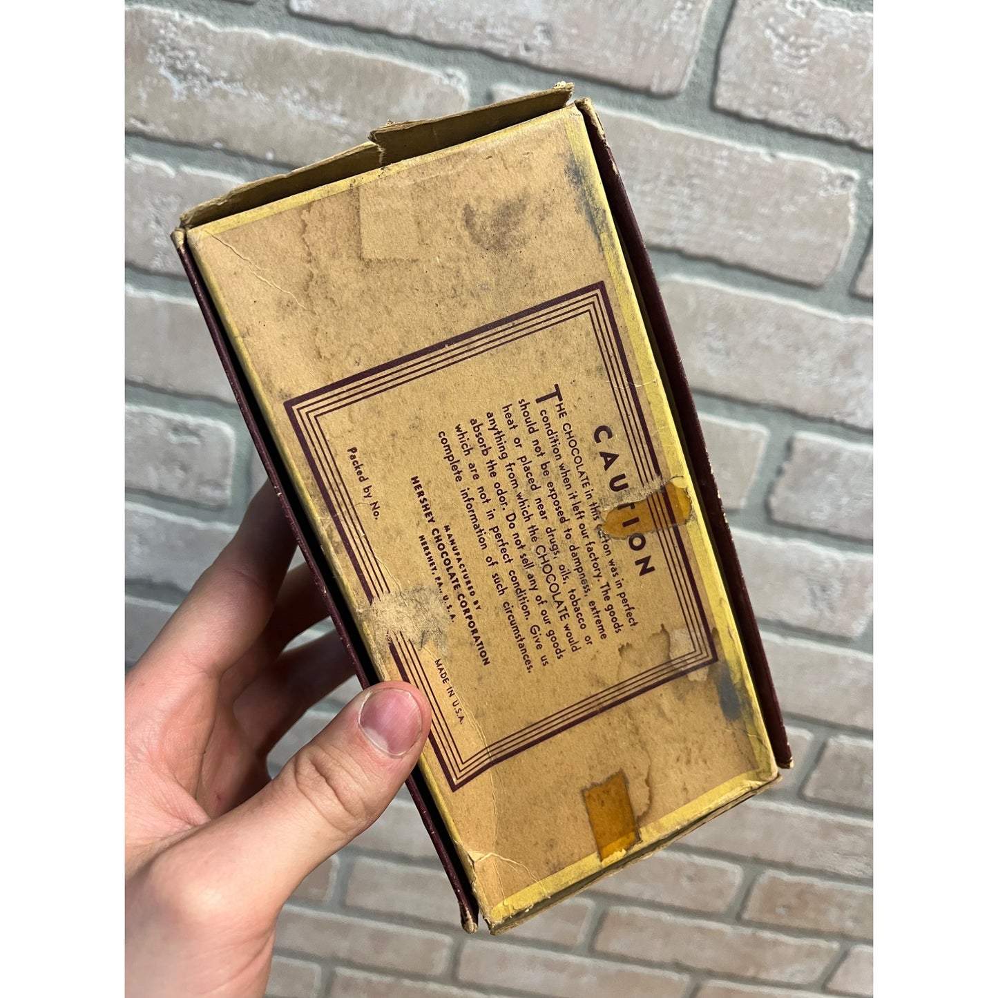Vintage 1940s Hershey's Krackel Candy Bar Empty Cardboard Display Box