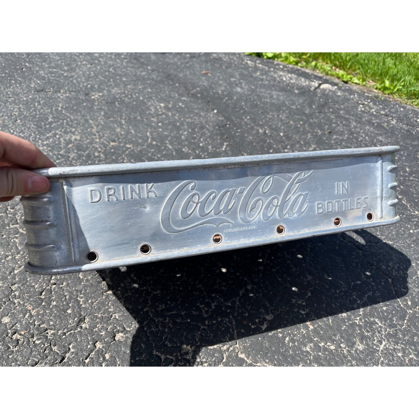Vintage 1950s Heavy Aluminum Coca Cola 24 Bottle Stadium Carrier/Caddy