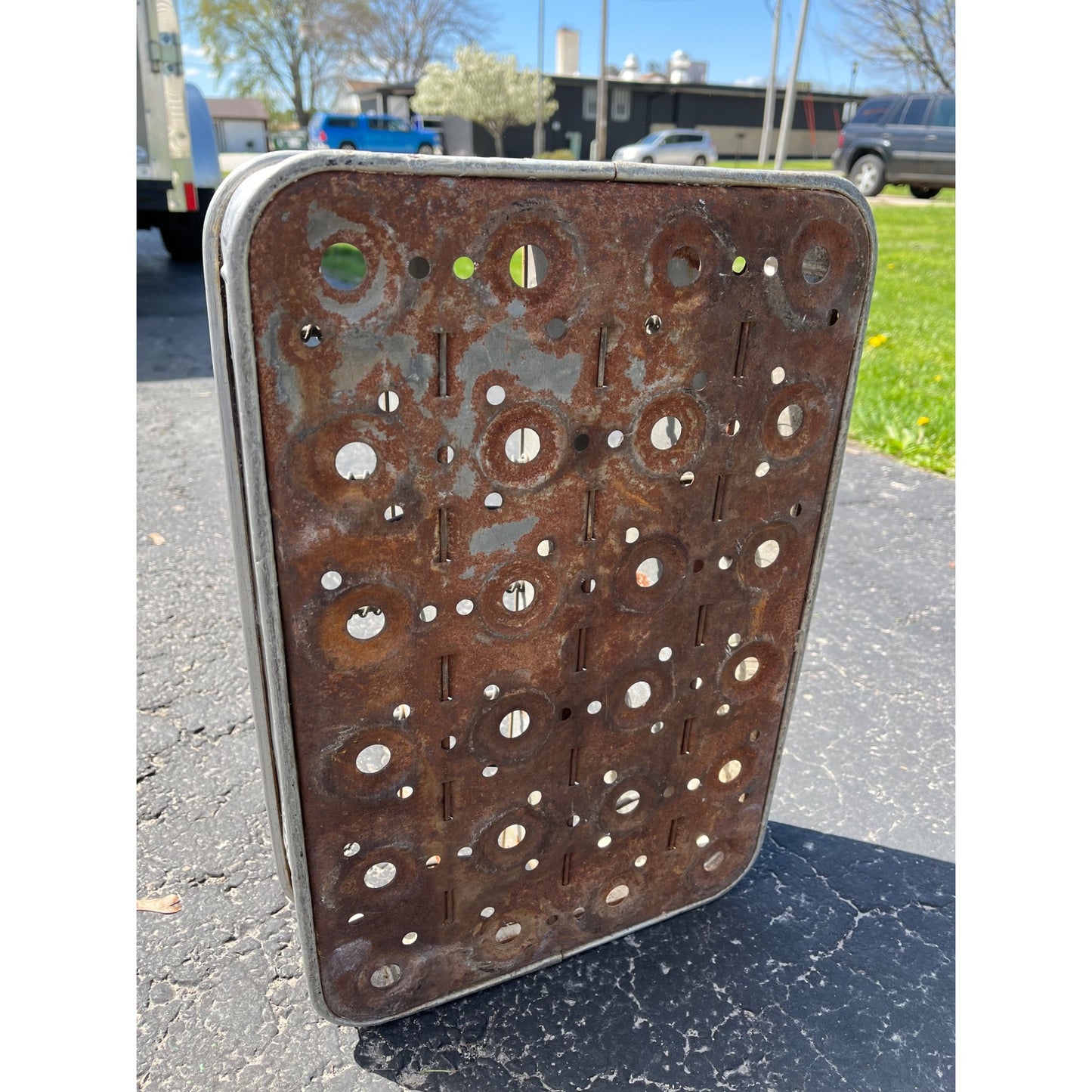 Vintage 1950s Heavy Aluminum Coca Cola 24 Bottle Stadium Carrier/Caddy