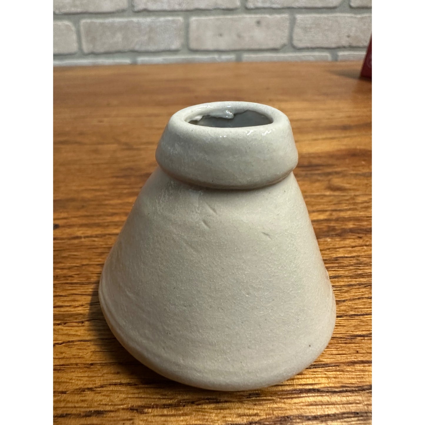 Williamsburg Salt Glazed Pottery Bud Vase Ink Well Cobalt Blue Floral Farmhouse