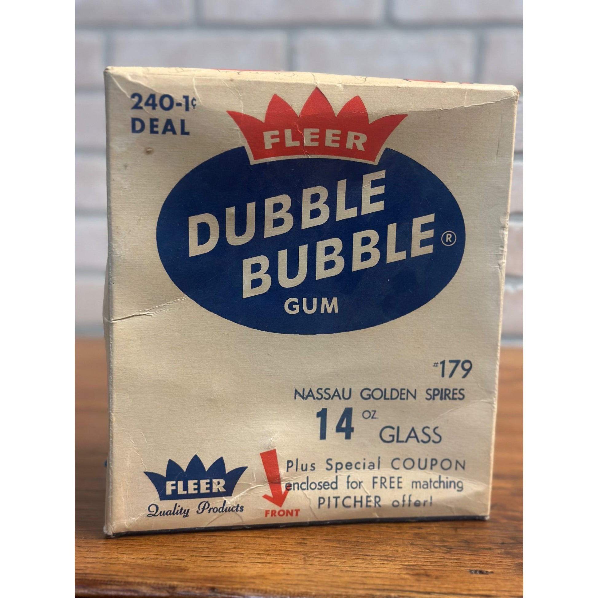 1950s Fleer Dubble Bubble Chewing Gum Store Cardboard Display Box