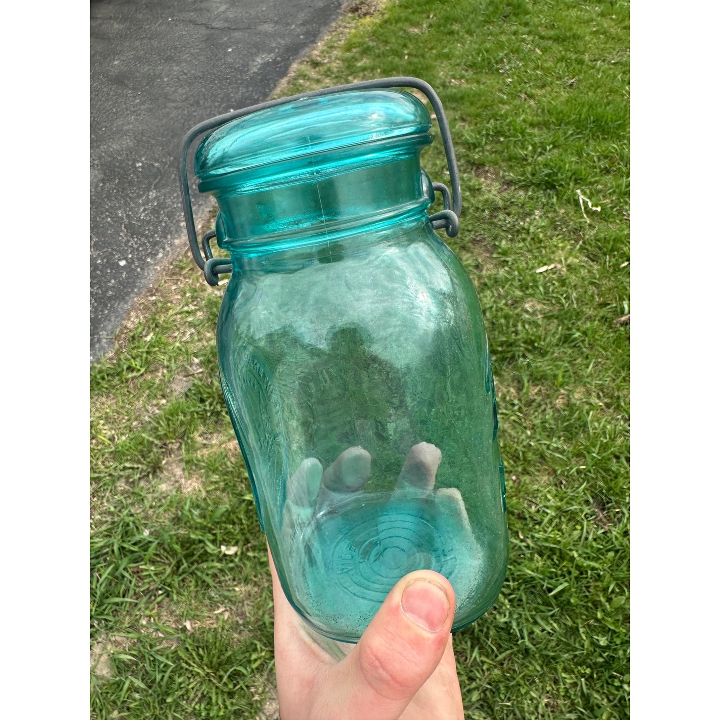 Vintage Ball Ideal Blue Aqua Mason Quart-Jar Bicentennial Celebration 1776-1976
