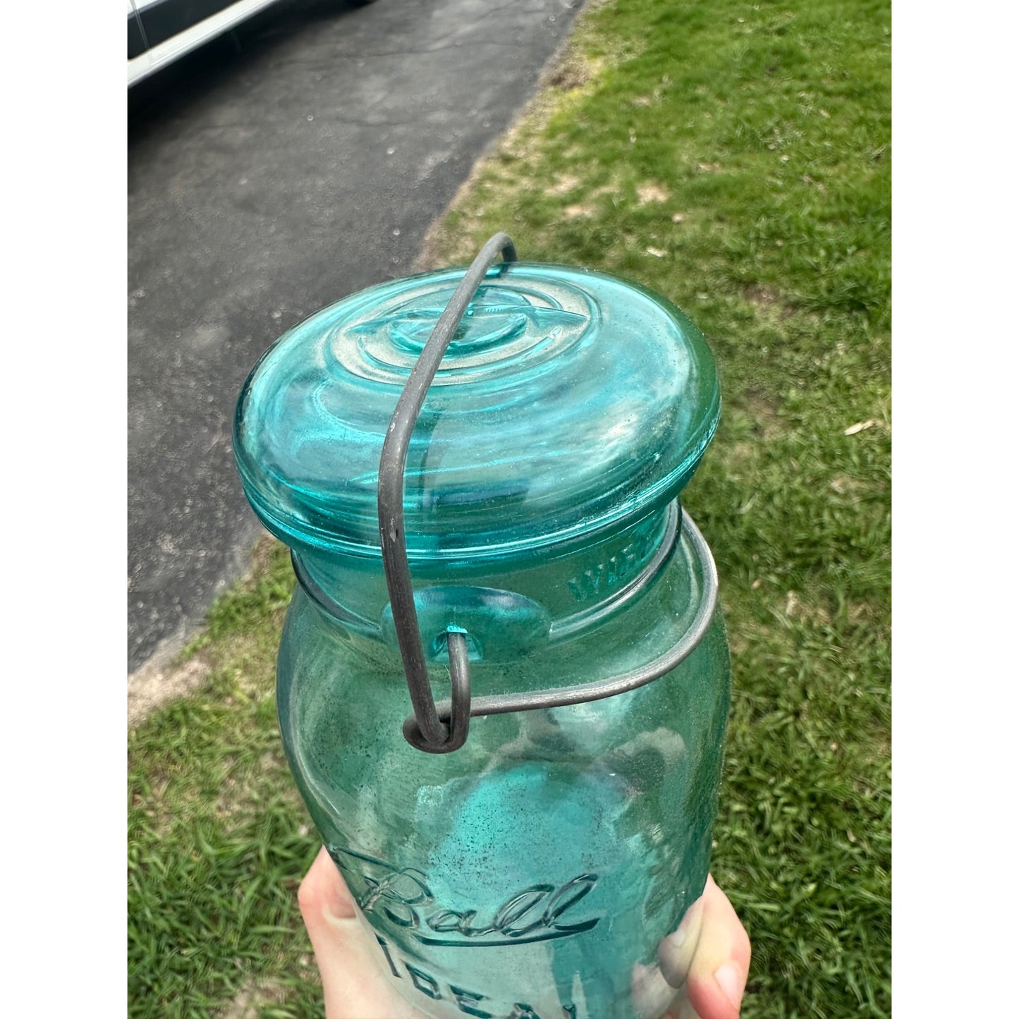 Vintage Ball Ideal Blue Aqua Mason Quart-Jar Bicentennial Celebration 1776-1976