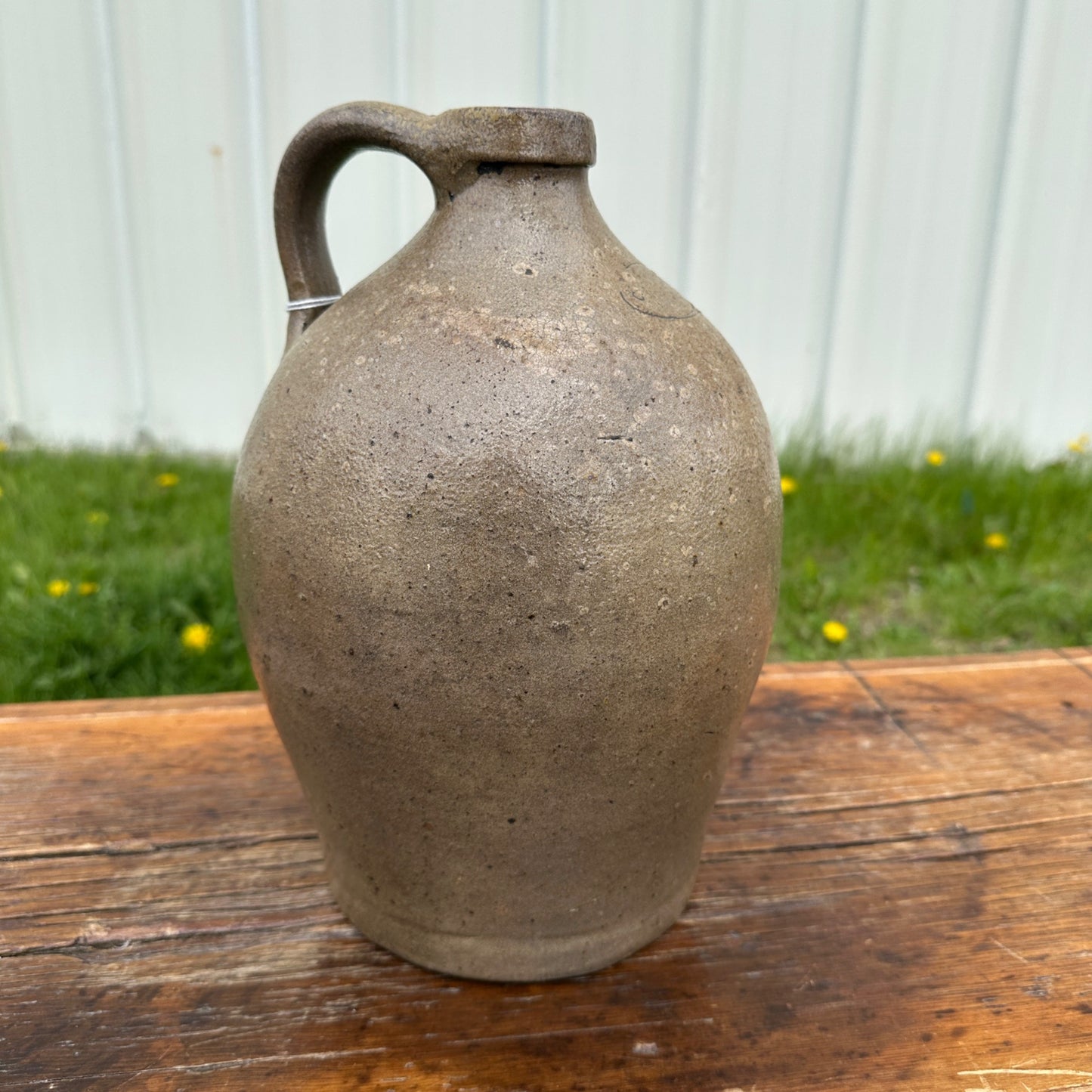 Antique 2 Gallon C. Hermann Milwaukee Stoneware Jug Ovoid Salt Glaze Early Pottery