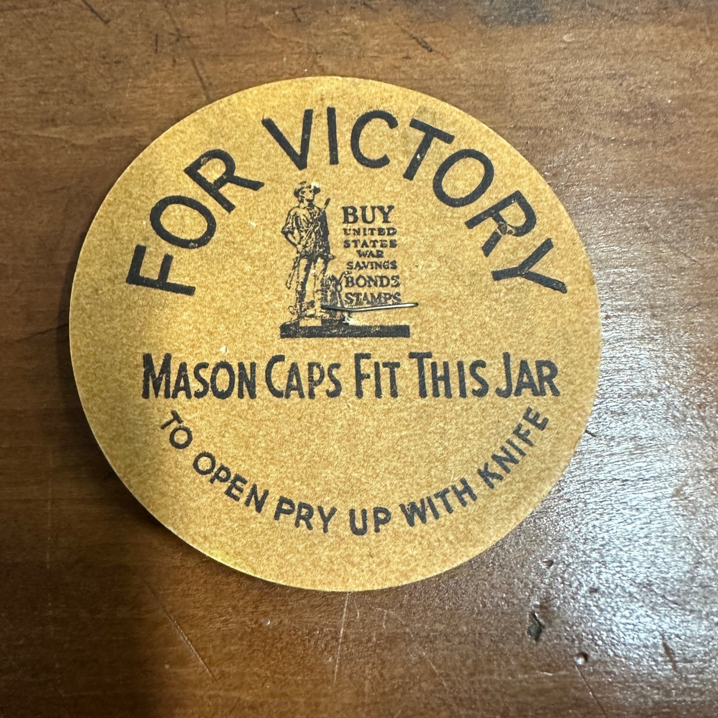Scarce For Victory Mason Cap Cardboard WW2 WWII Era Buy War Bonds Stamps