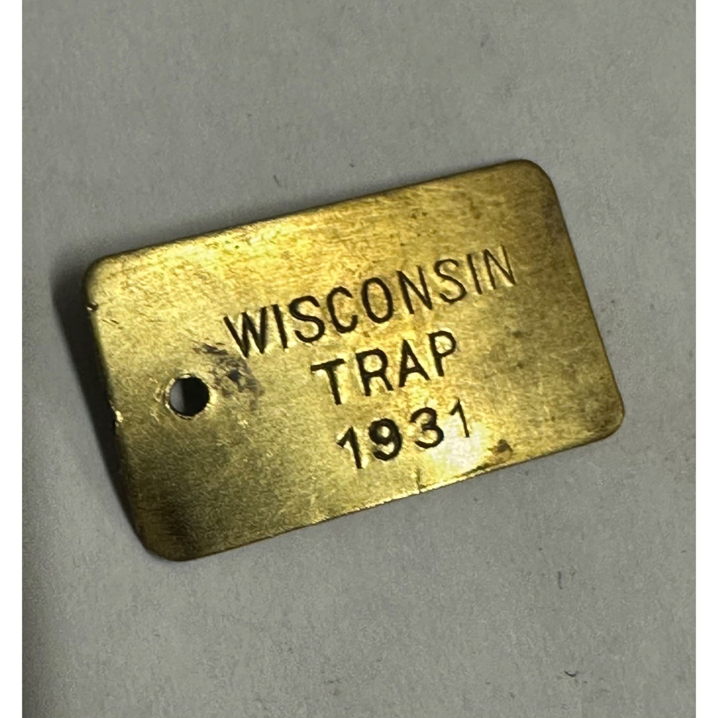 Vintage 1931 Wisconsin Trap Tag Trapping Hunting License