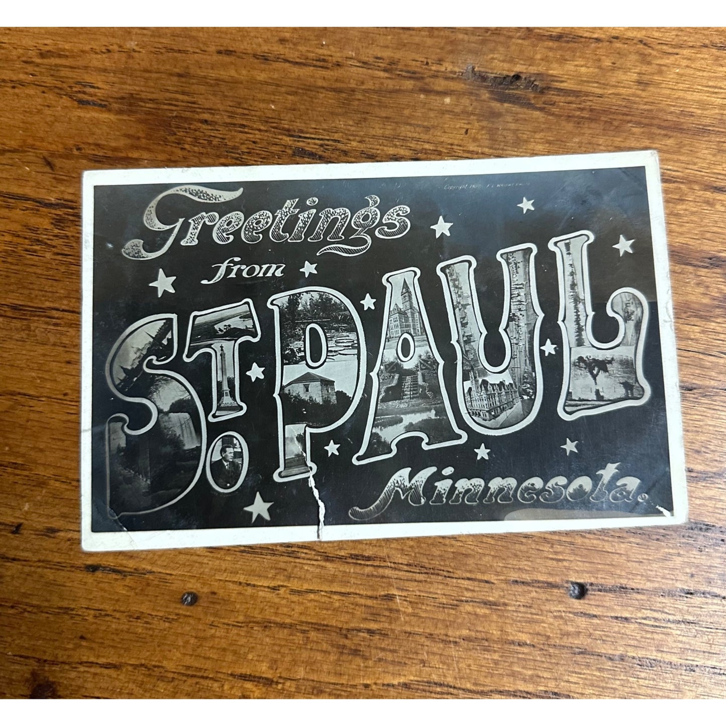 Vintage Greetings St Paul Minnesota MN Minn. 1908 Postcard *Torn*