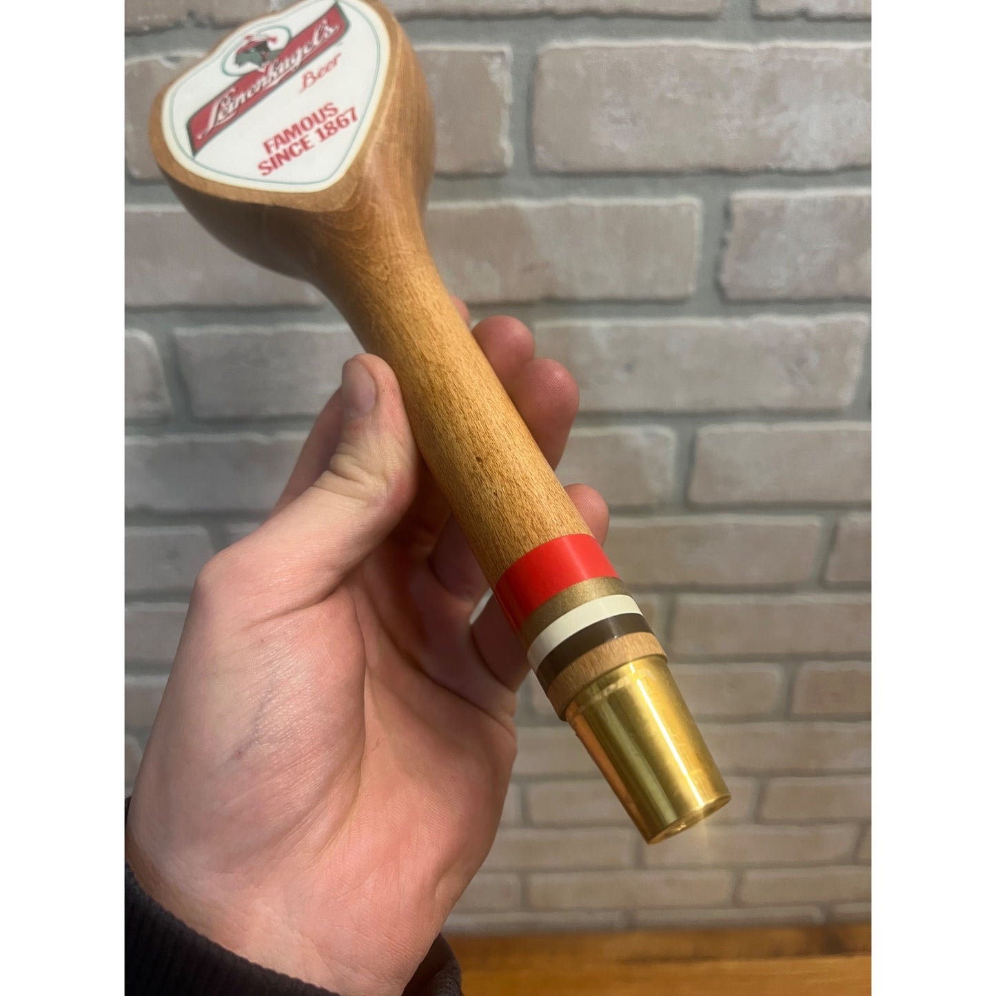Vintage Leinenkugels Beer 11" Wooden Wood Tap Handle Bar Pub