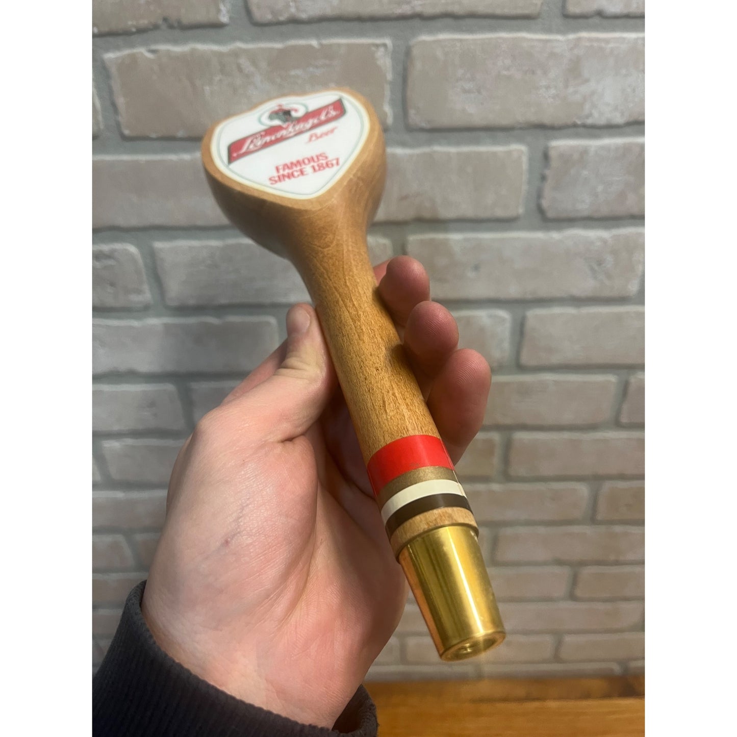 Vintage Leinenkugels Beer 11" Wooden Wood Tap Handle Bar Pub