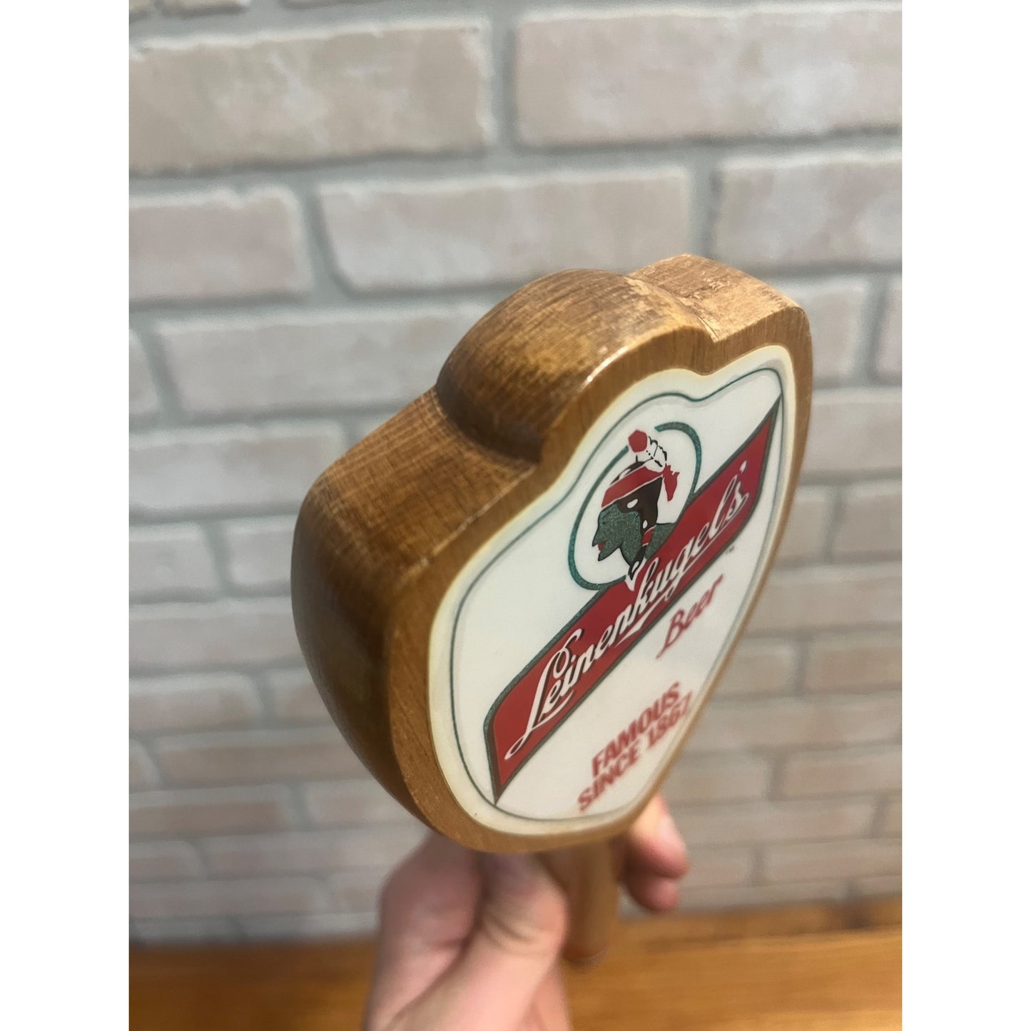 Vintage Leinenkugels Beer 11" Wooden Wood Tap Handle Bar Pub