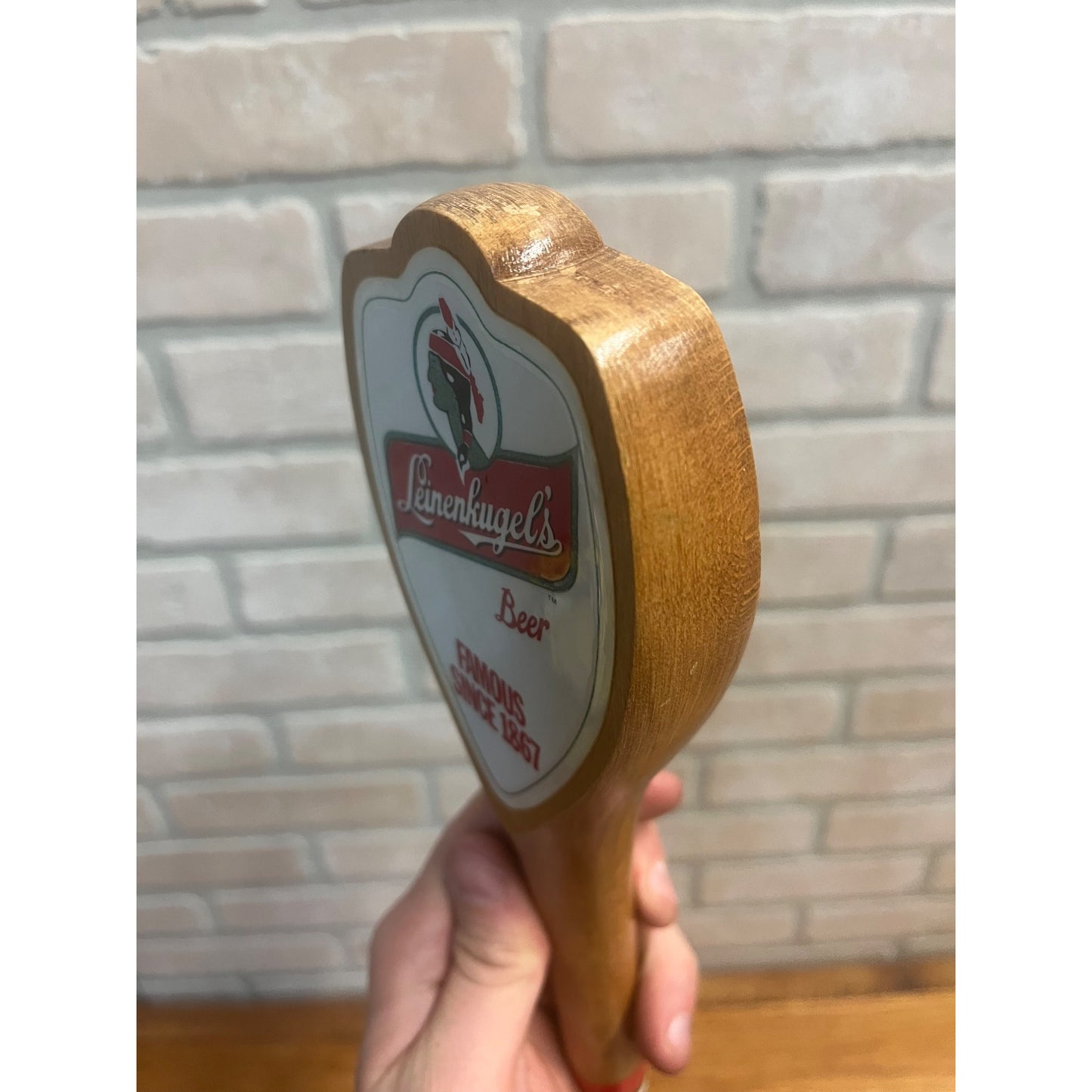 Vintage Leinenkugels Beer 11" Wooden Wood Tap Handle Bar Pub