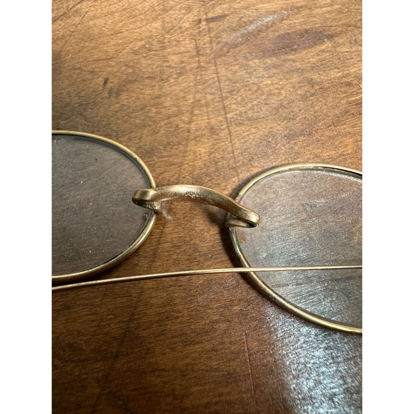 Antique Vintage GOLD Wire Rim Oval Eyeglasses Spectacles "Poco" + Case
