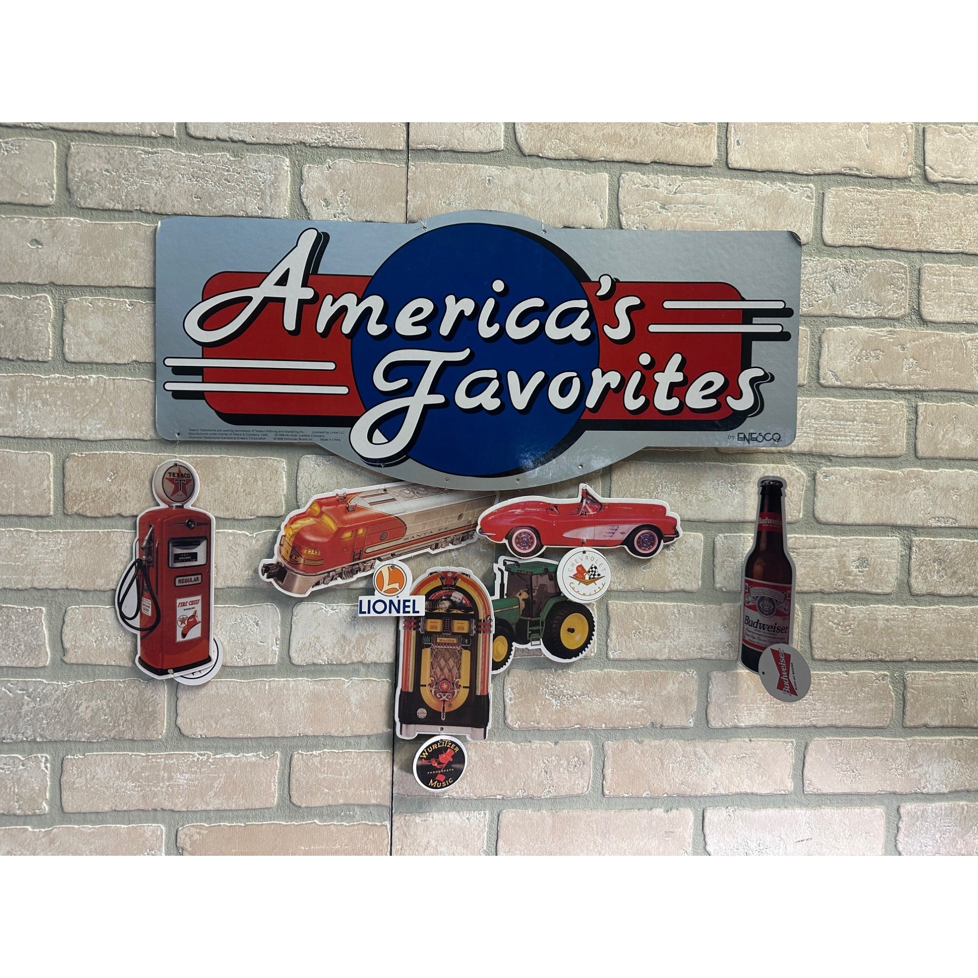 Enesco Americas Favorites Hanging Store Display Texaco Lionel Budweiser Vette