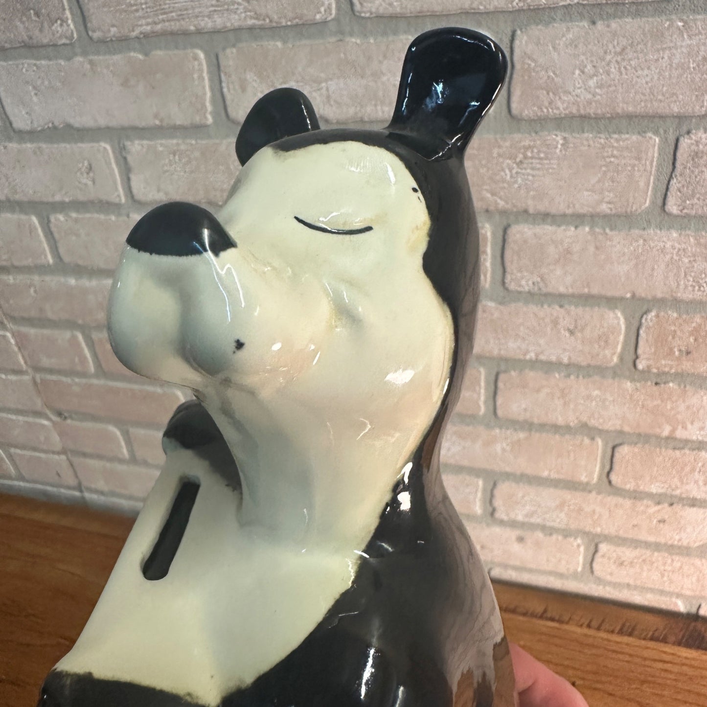 Rare Vintage 1950s Red Wing Pottery Hamm's Beer Bear Figural Ceramic Coin Bank 11.5"