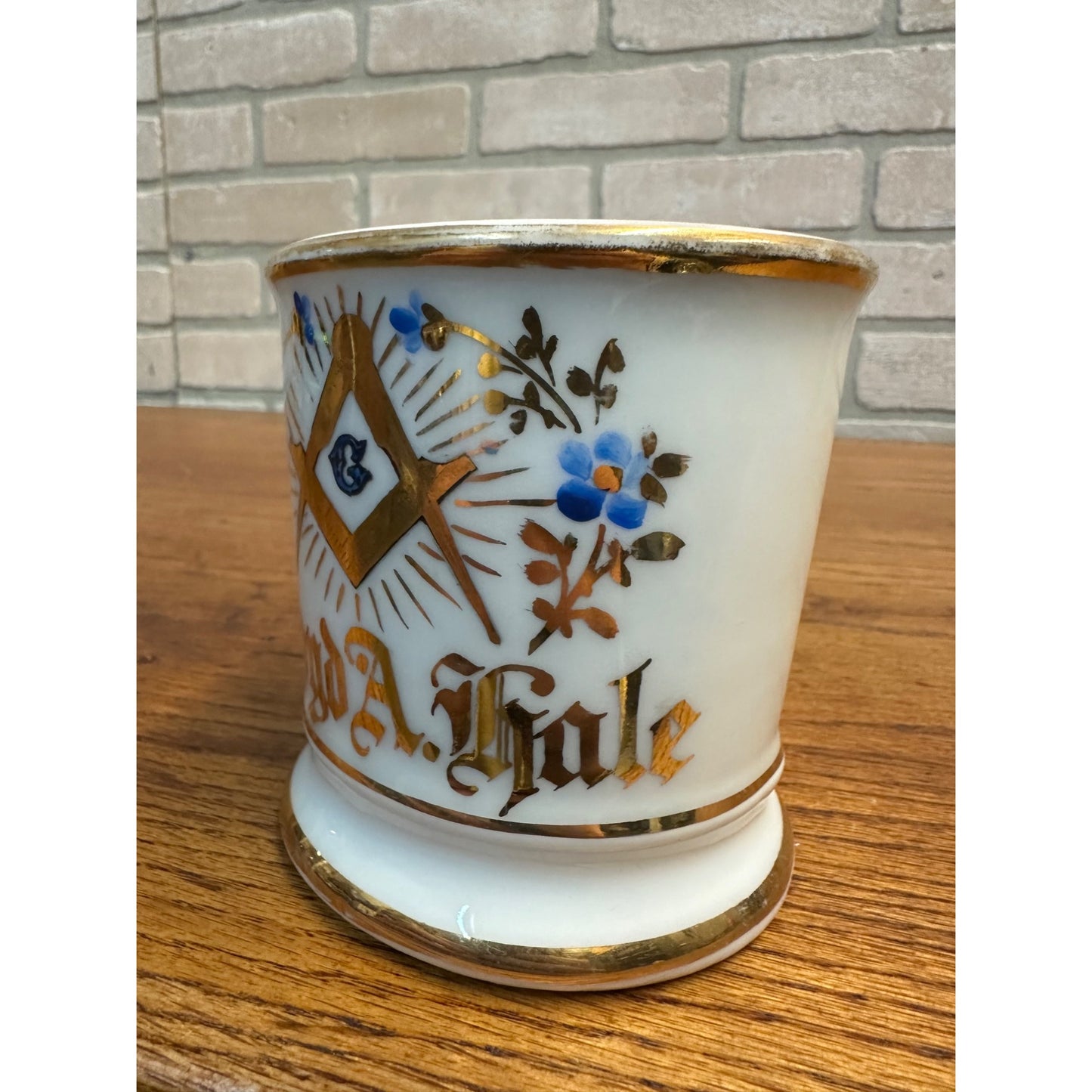 Antique Occupational Shaving Mug Freemasons Masonic Free Mason Felda Germany