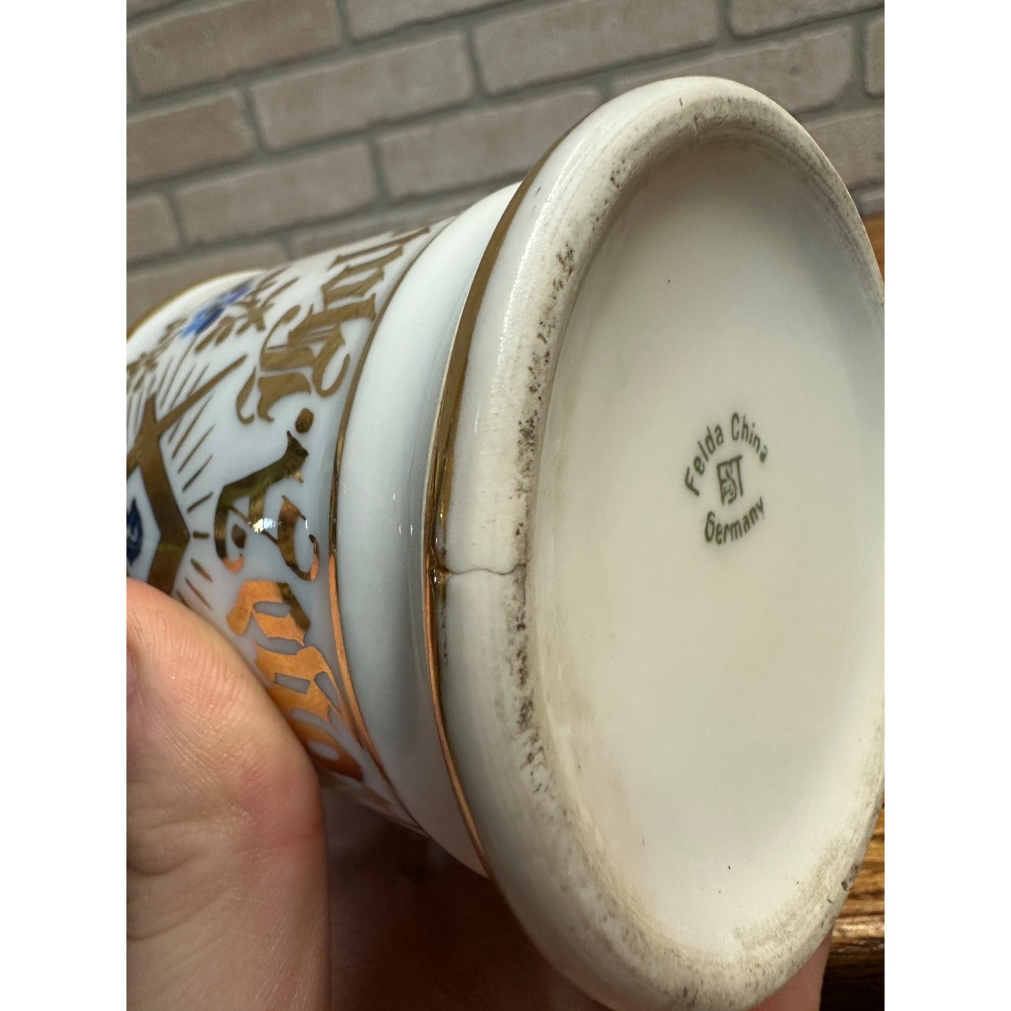 Antique Occupational Shaving Mug Freemasons Masonic Free Mason Felda Germany