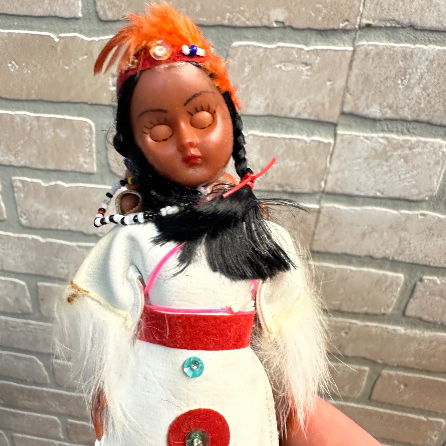 Vintage 1960s Native American Indian Sleepy Eye Dolls Child + Mother w/ Twins