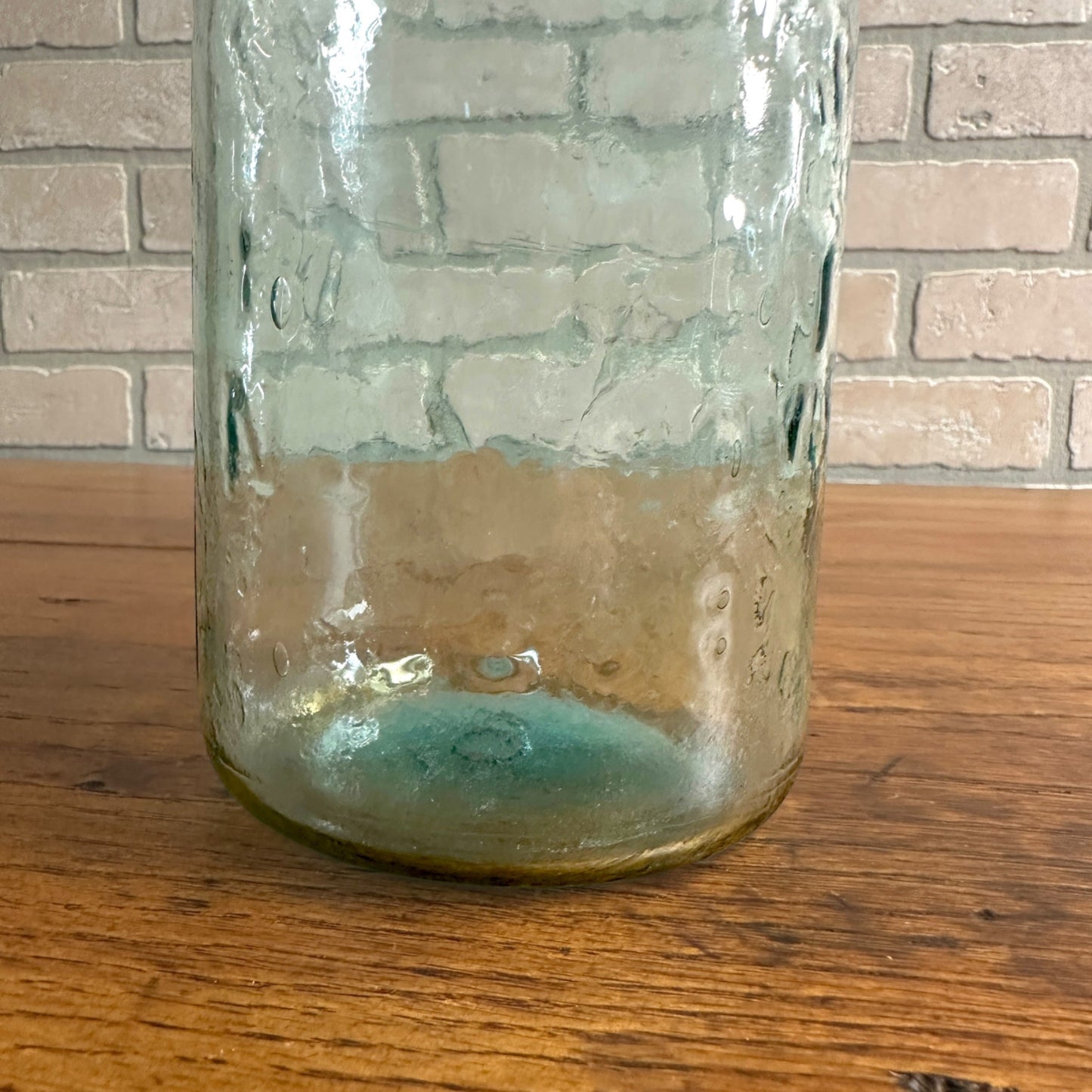 Masons Pat Nov 30th 1858 Large Bold Embossed Blue Mason Jar Green w/ Lid