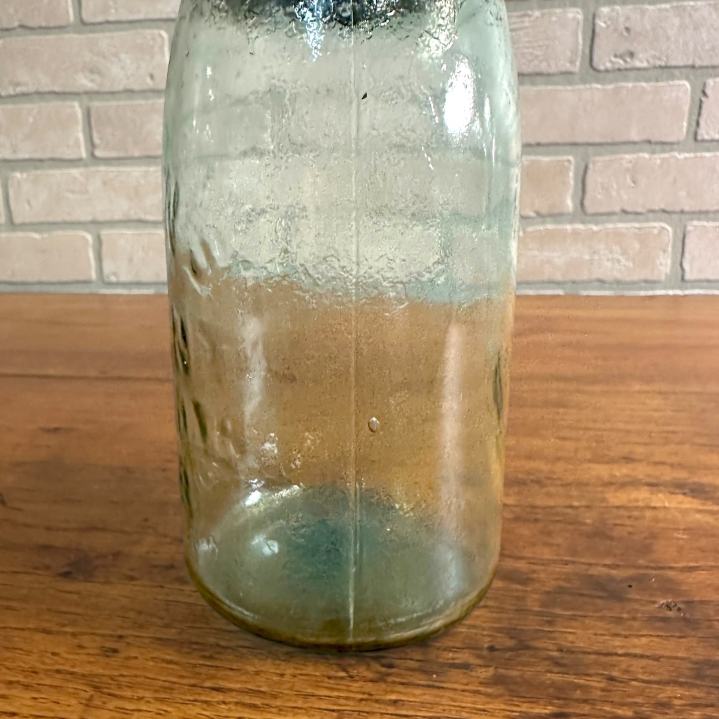 Masons Pat Nov 30th 1858 Large Bold Embossed Blue Mason Jar Green w/ Lid