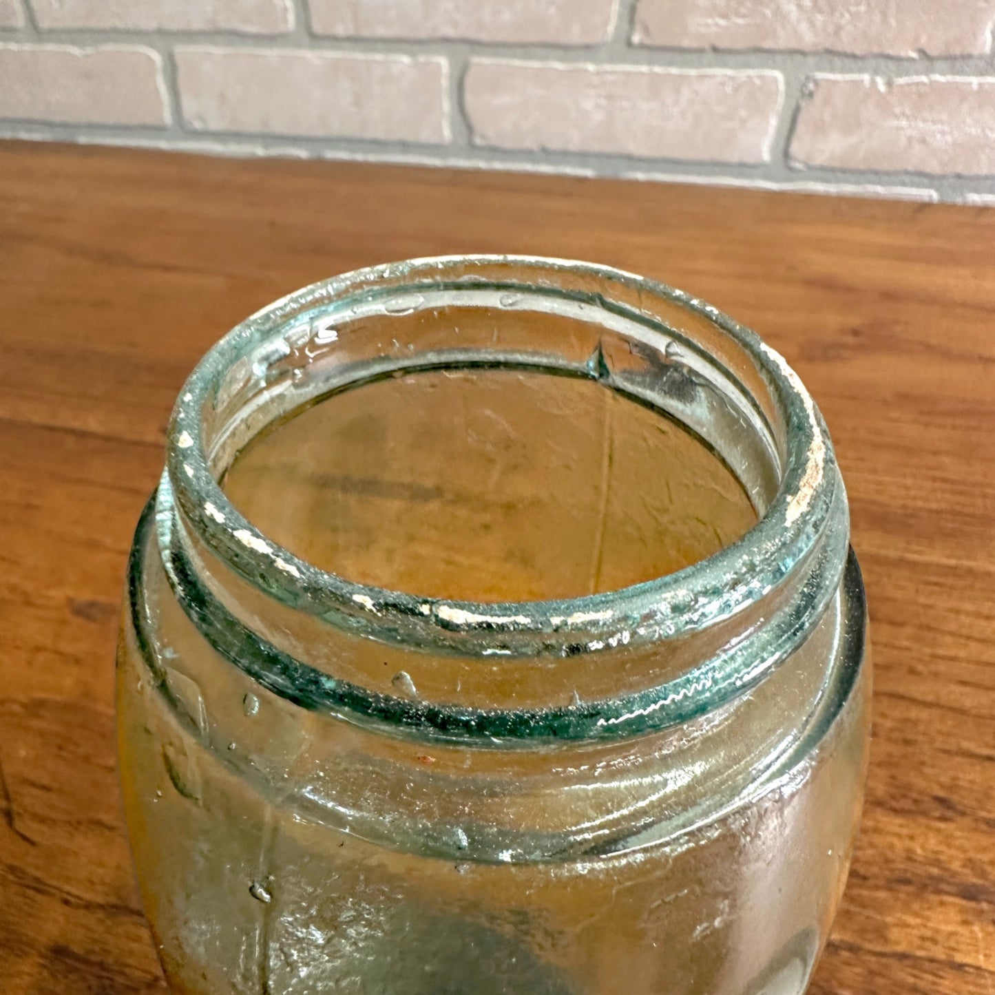 Masons Pat Nov 30th 1858 Large Bold Embossed Blue Mason Jar Green w/ Lid