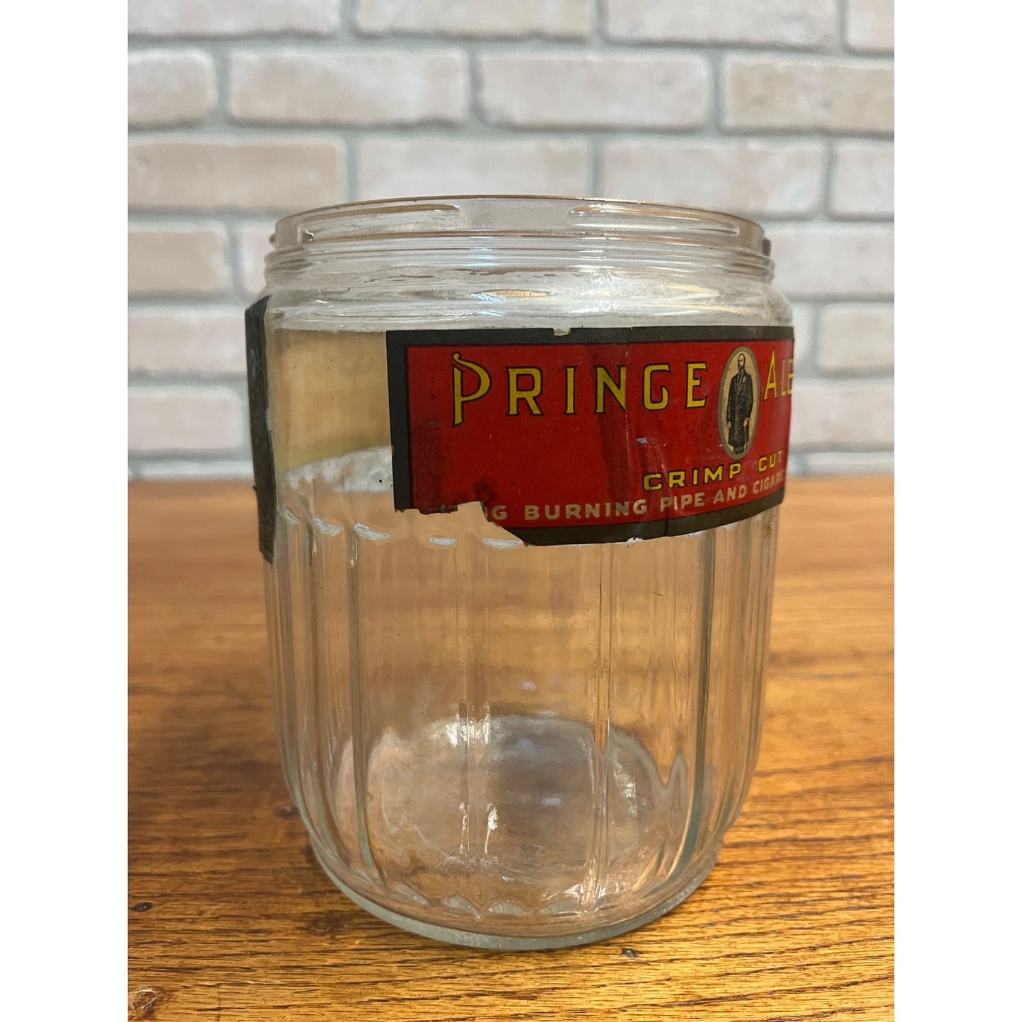 Antique Prince Albert Tobacco Glass Humidor Jar General Store Advertising