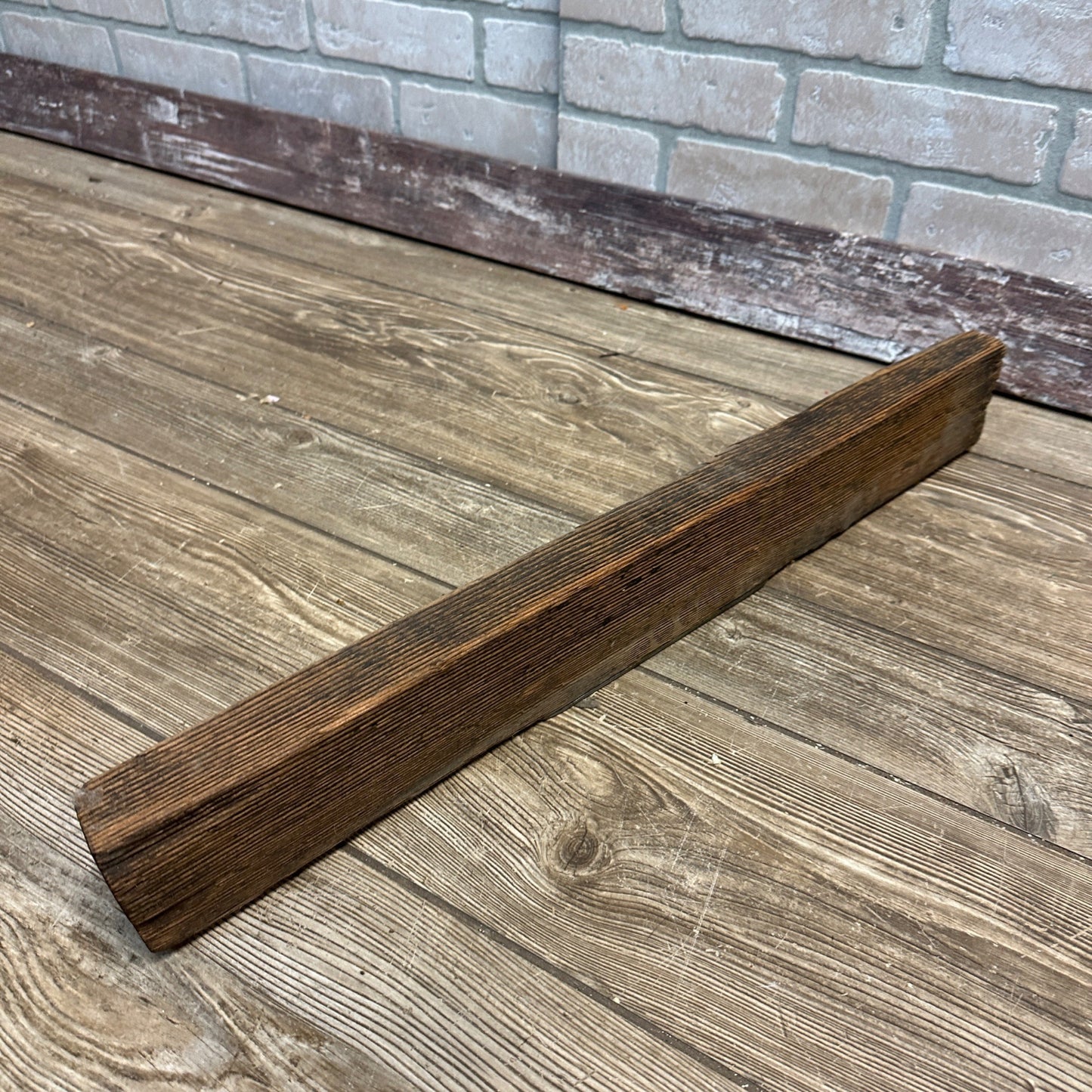 Antique Early 1900s Handmade Carpenters Level w/ Brass Plate Folky Folk Art OAAK