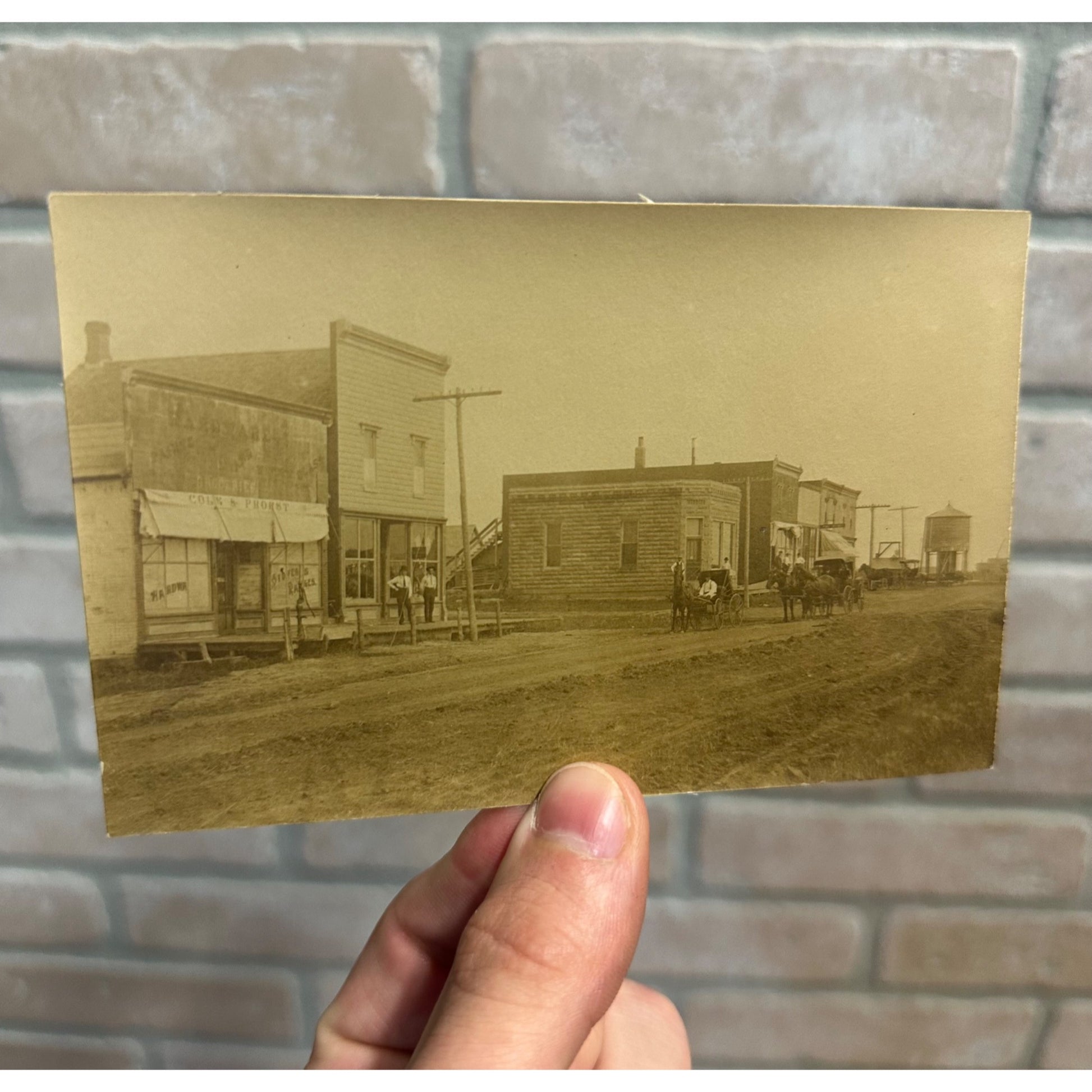Coulter Iowa IA RPPC Postcard Main Street West Side Early 1900s Vintage