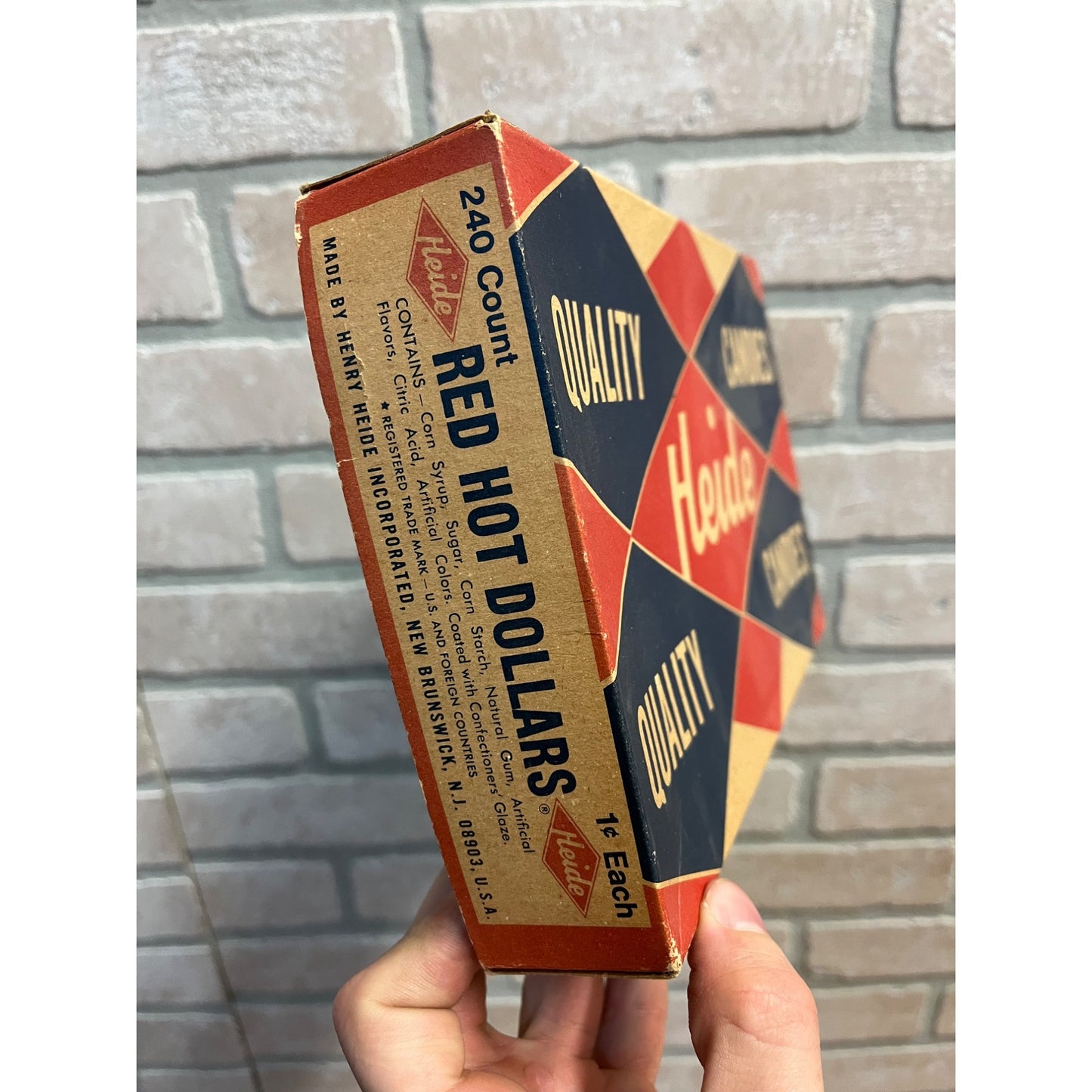 Vintage Heide Candies Red Hot Candy Bar Empty Cardboard Store Display Box