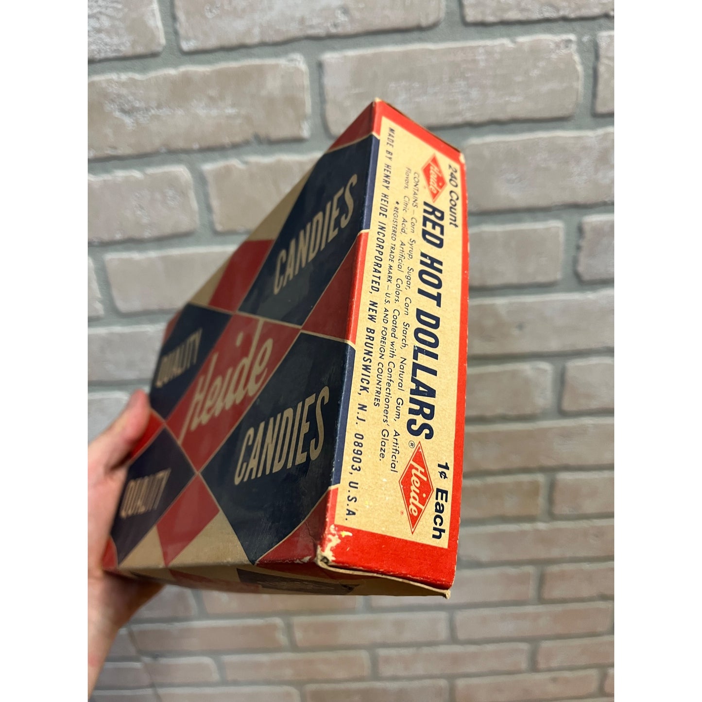 Vintage Heide Candies Red Hot Candy Bar Empty Cardboard Store Display Box